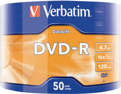 Verbatim DVD-Rohling 50 Rohlinge DVD-R 4,7GB 16x Shrink