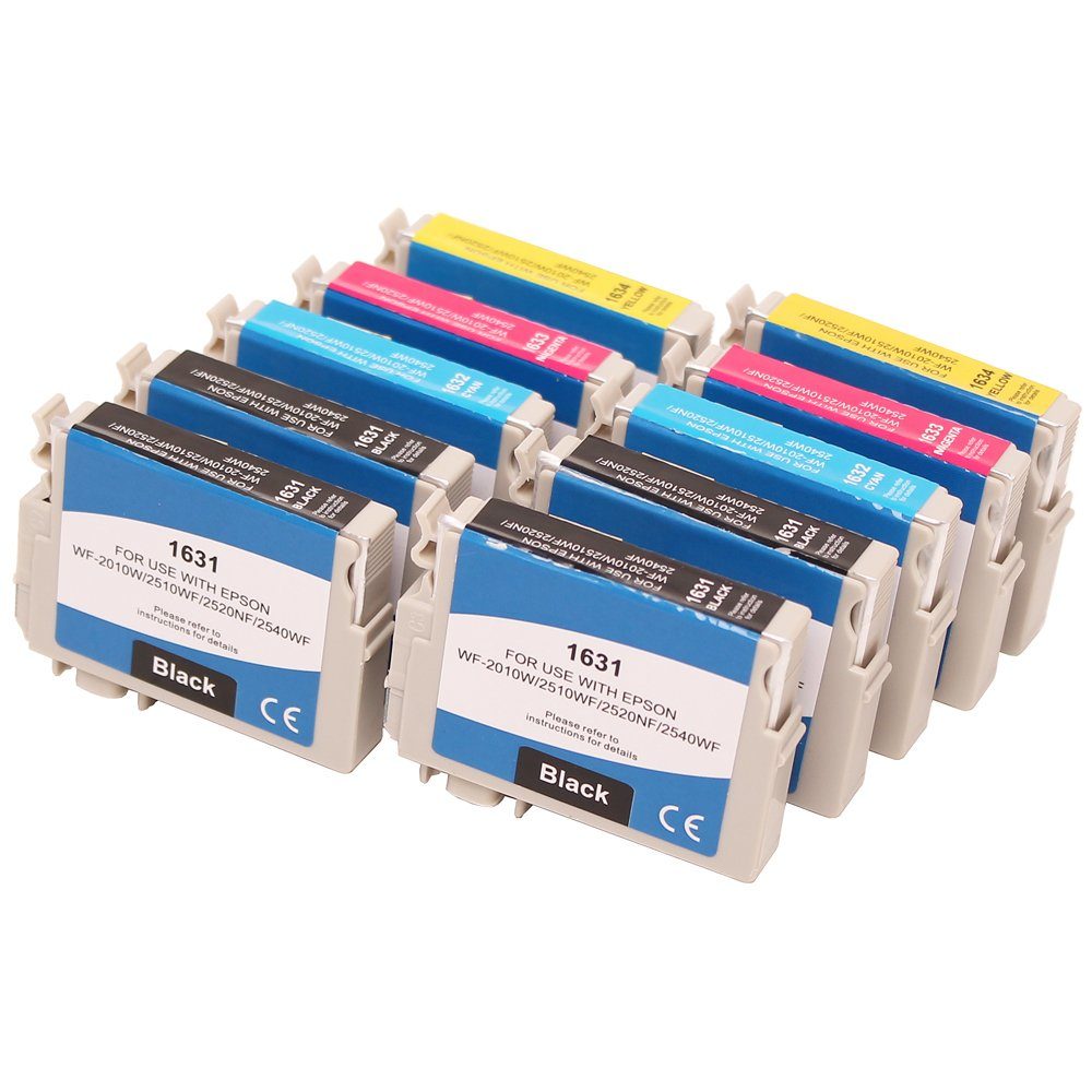 ABC Tintenpatrone (Kompatibles Set 10x Druckerpatrone für Epson 16XL Workforce, F2530WF WF2540WF WF2630WF WF2650DWF WF2660DWF WF2750DWFEpson WF2760DWF)