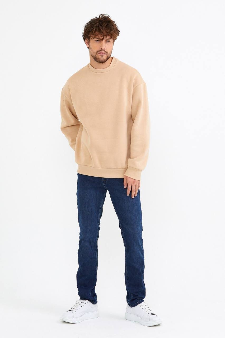 Sweater Basic Sweatshirt Langarm Oversize Pullover Baumwolle Langarmshirt