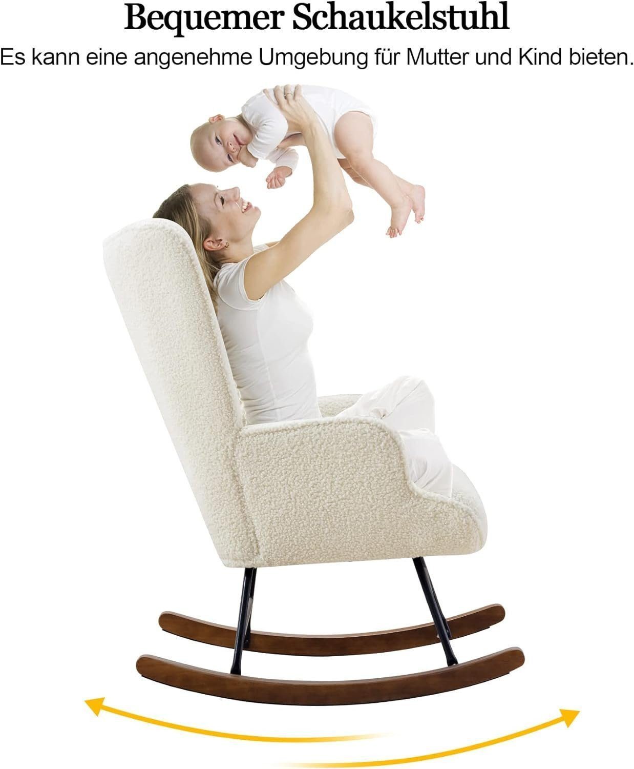 HomeMiYN Schaukelstuhl Schaukelstuhl Patchwork Sessel Schwingsessel Relaxstuhl Wohnzimmer (1 St), Aus holz