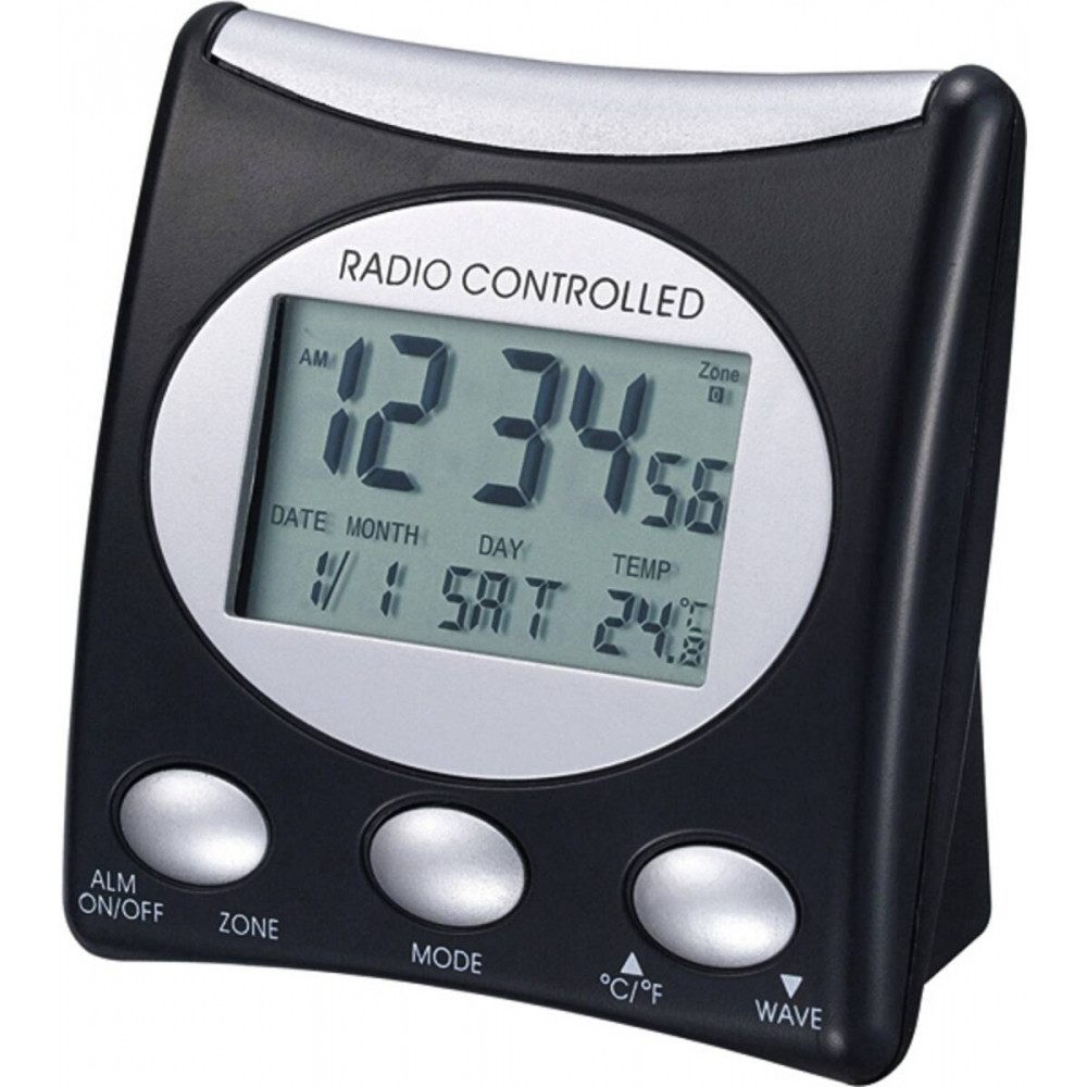Funkwecker Technoline WT-221-T Digitaluhr Schwarz-Silber