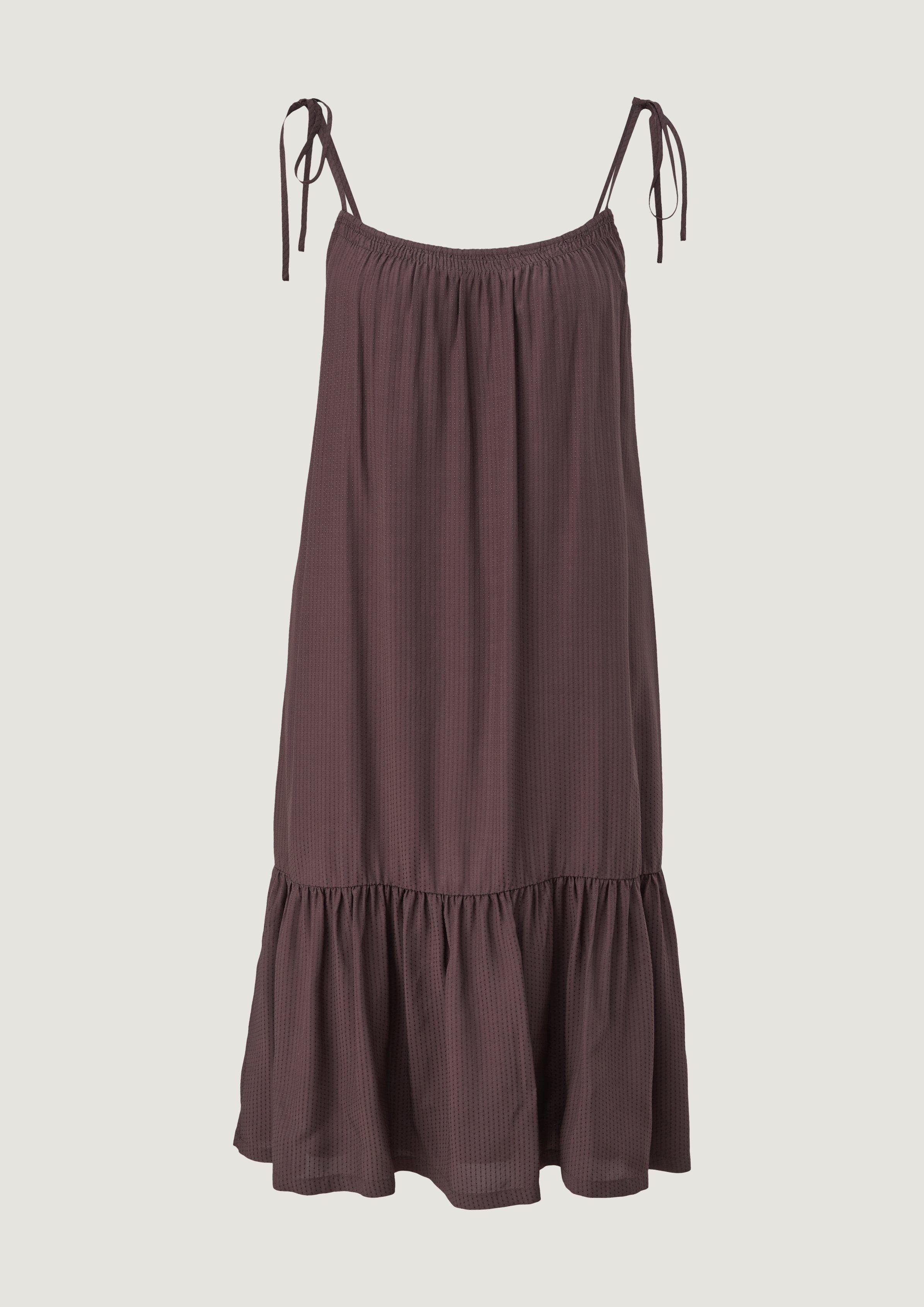Comma Minikleid Midi-Kleid mit Musterstruktur Raffung