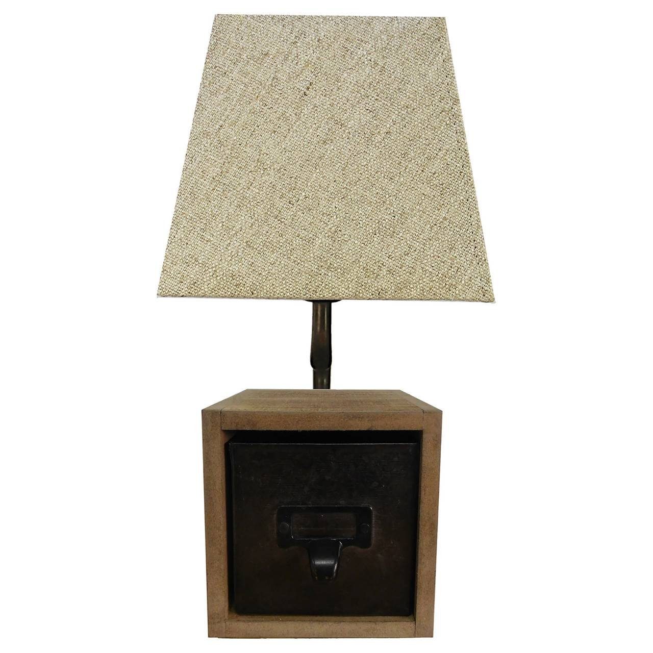 Casket 1x E27, Tischleuchte Casket, 25W, Brilliant Tischleuchte zink antik/beige Lampe geeigne A60,