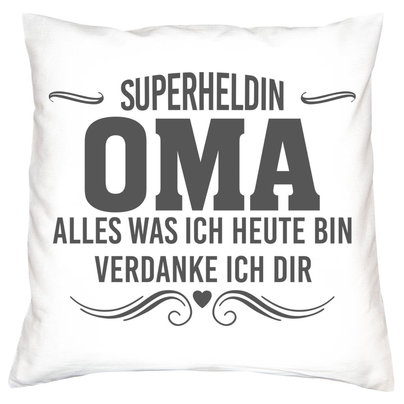 Geburtstagsgeschenk Oma Dekokissen Soreso® Urkunde, Geschenk Kissen & Superheldin