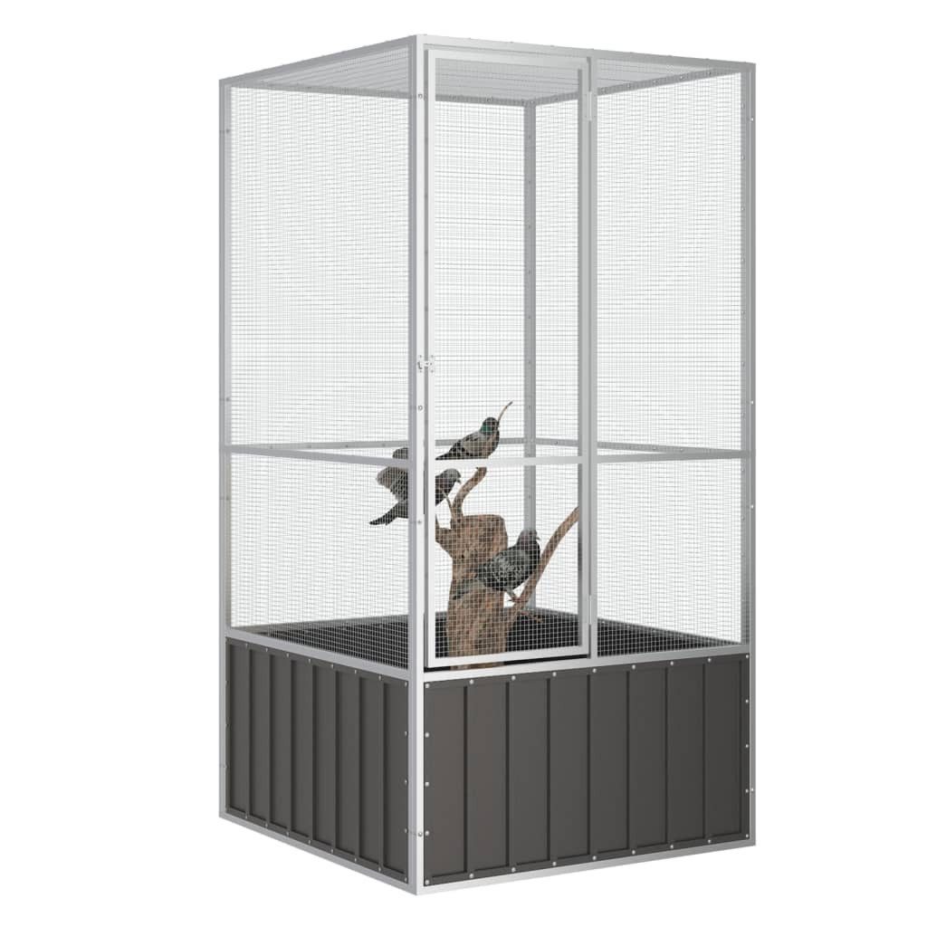vidaXL Vogelkäfig, Vogelkäfig Anthrazit 111x107x211,5 cm günstig online kaufen