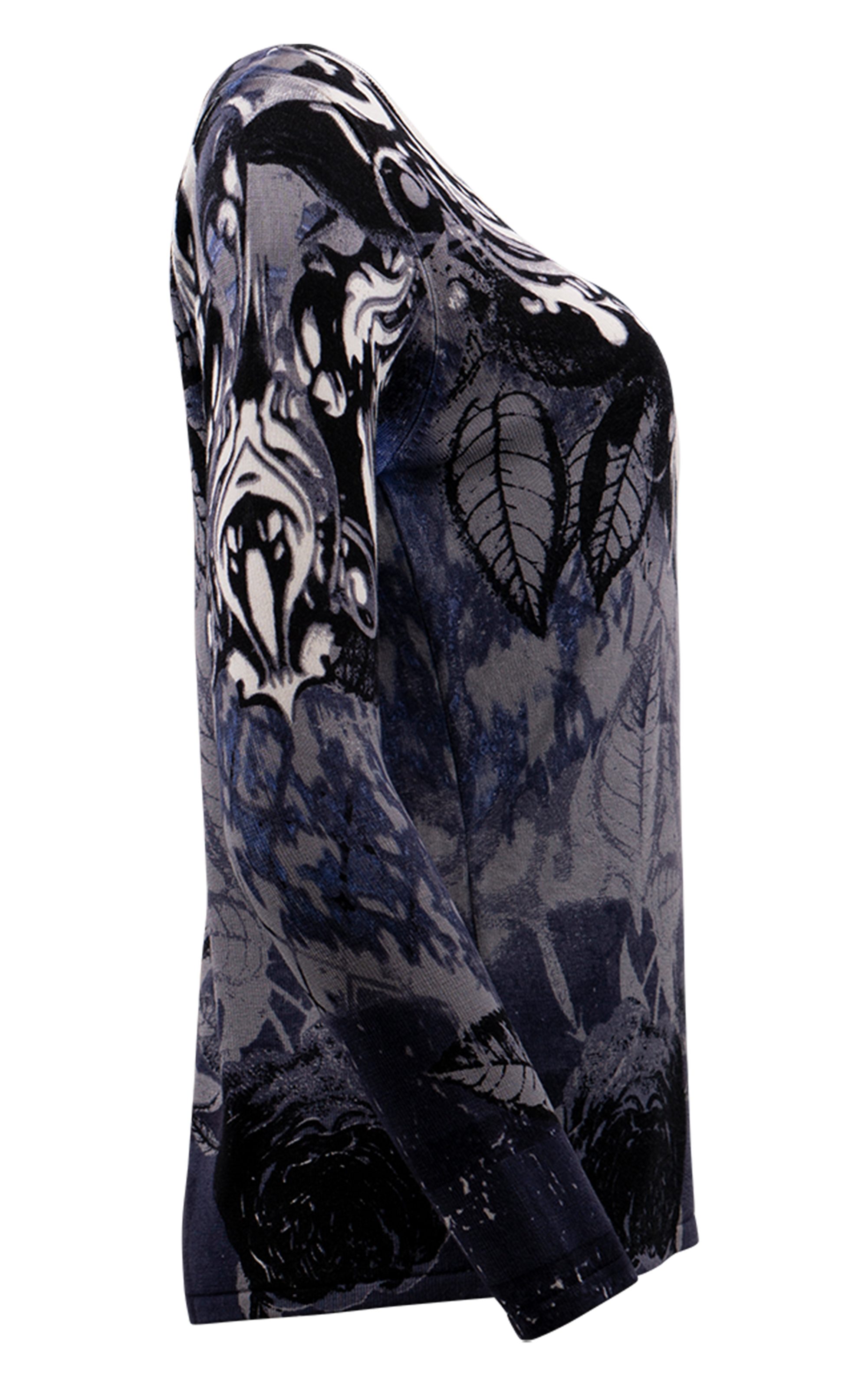 Passioni Strickpullover mit Blätterdruck