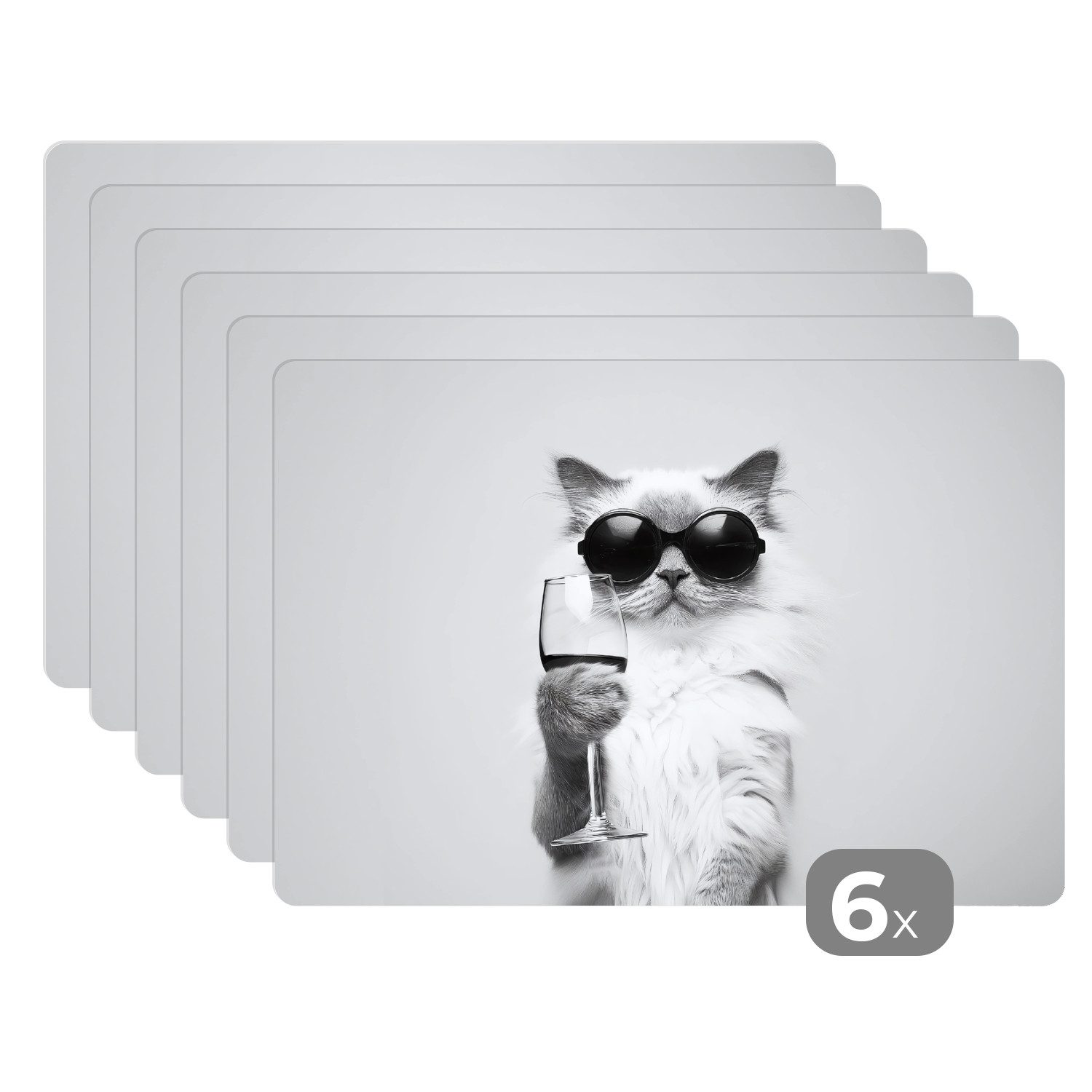 MuchoWow Platzset Katze - Sonnenbrille - günstig online kaufen