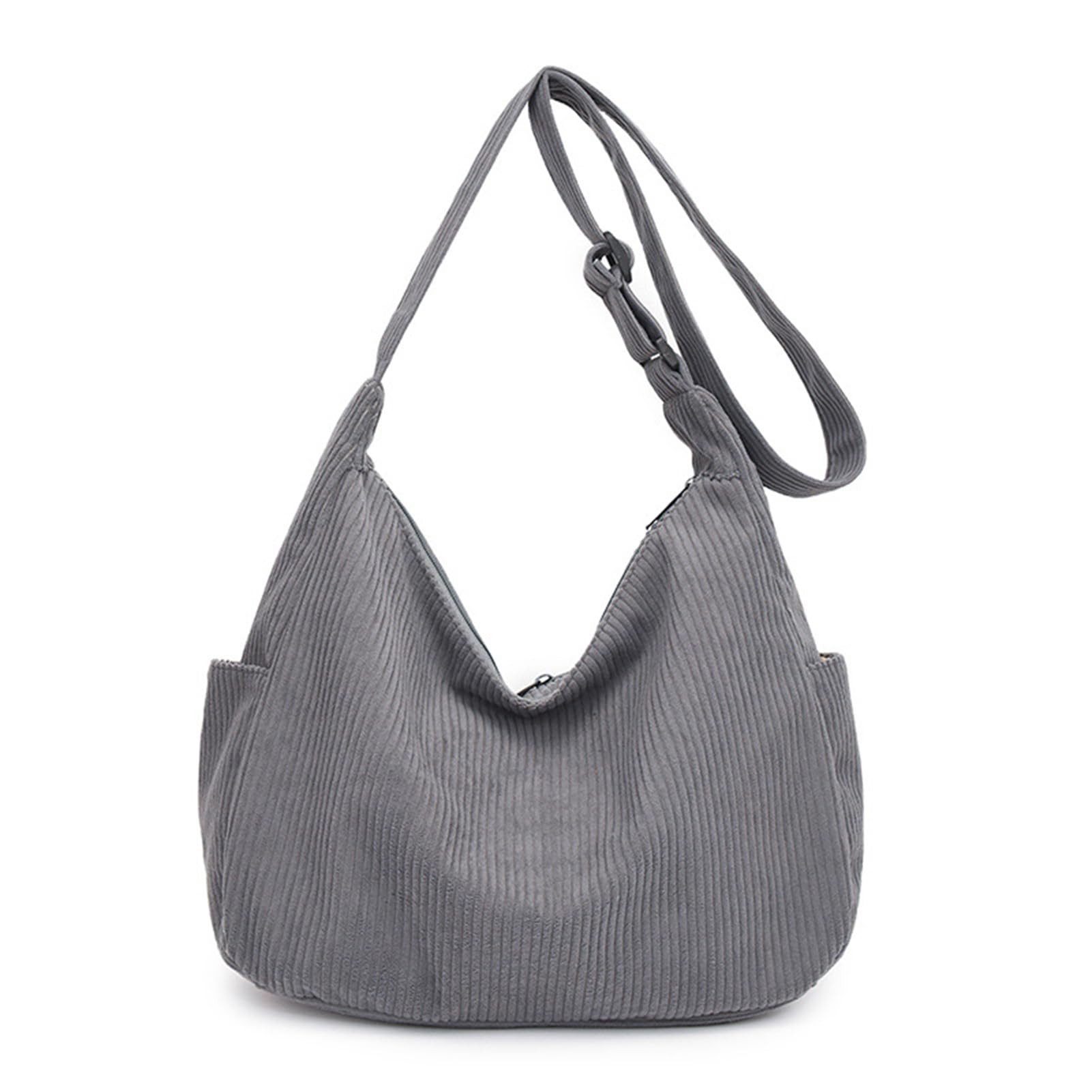 Zaewry Schultertasche Unisex Umhängetasche Cord Tasche Halbmond Tasche Hobo Bag (Damen Shopper Tasche Crossbody Bag Stofftasche Strandtasche), für Alltag College Büro Schule Arbeit Reisen Einkaufe