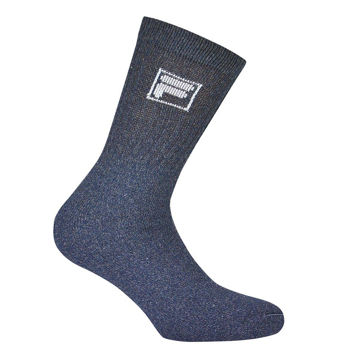 Unisex 3 Marine Socken Crew Frottee Fila Sportsocken Tennissocken, Paar -