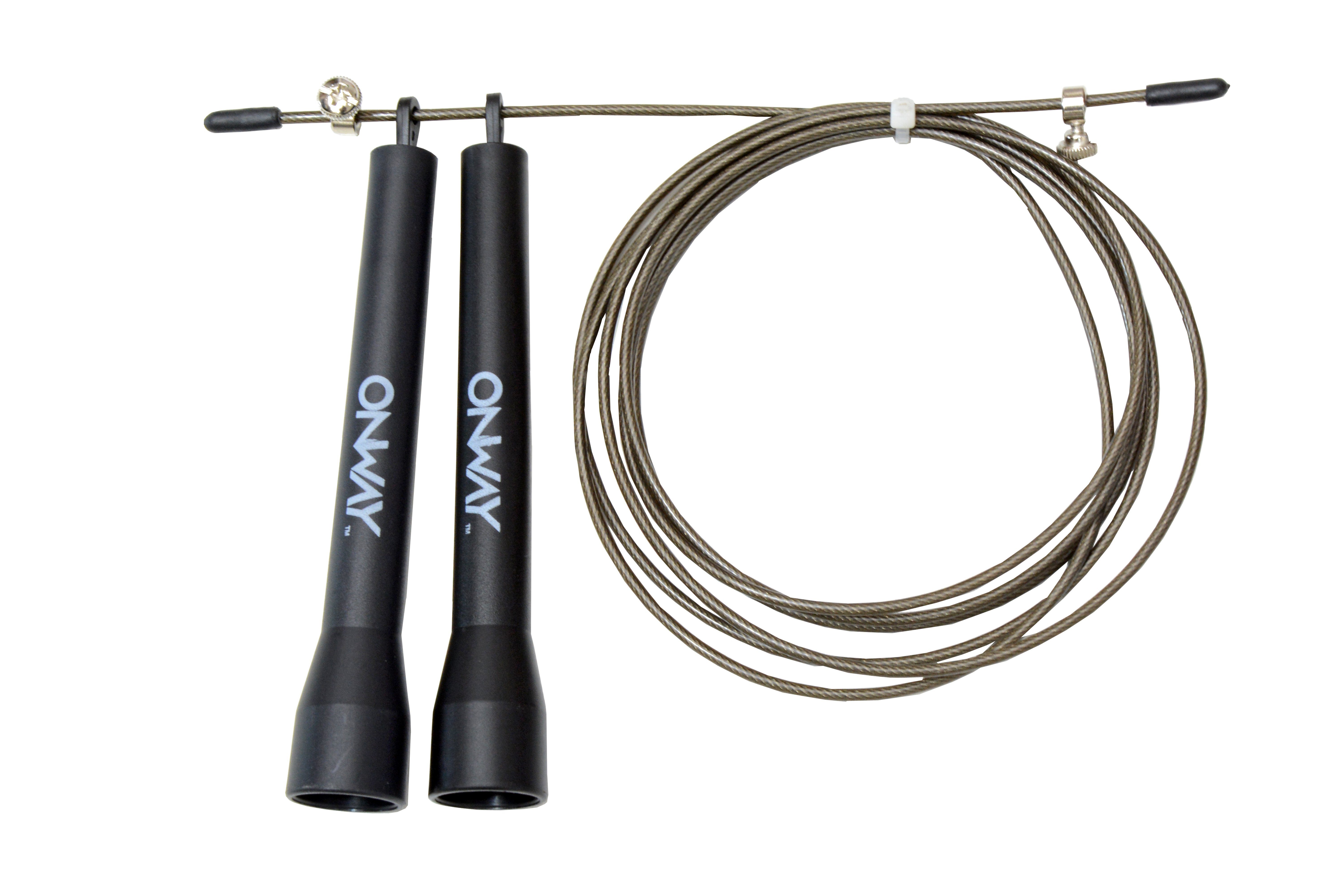 Körpergröße angepasst OnWay kann Seillänge Seillänge 280 von Aus werden Fitness cm, OFA1093-BLK, Draht OnWay einem mit PVC-beschichtetem nach 2,8m je Springseil Durchmesser Springseil 2,4mm,