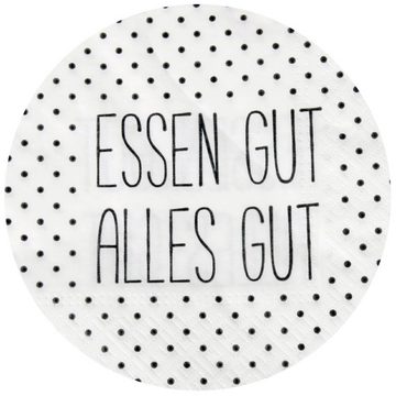 Bestlivings Papierserviette Essen gut, alles gut, (40 St), Hochwertige Servietten (40er-120er Pack) 33x33 cm, 3-lagig - Partyservietten mit Motiv "Essen gut, alles gut" - für Party, Geburtstag oder Feiern