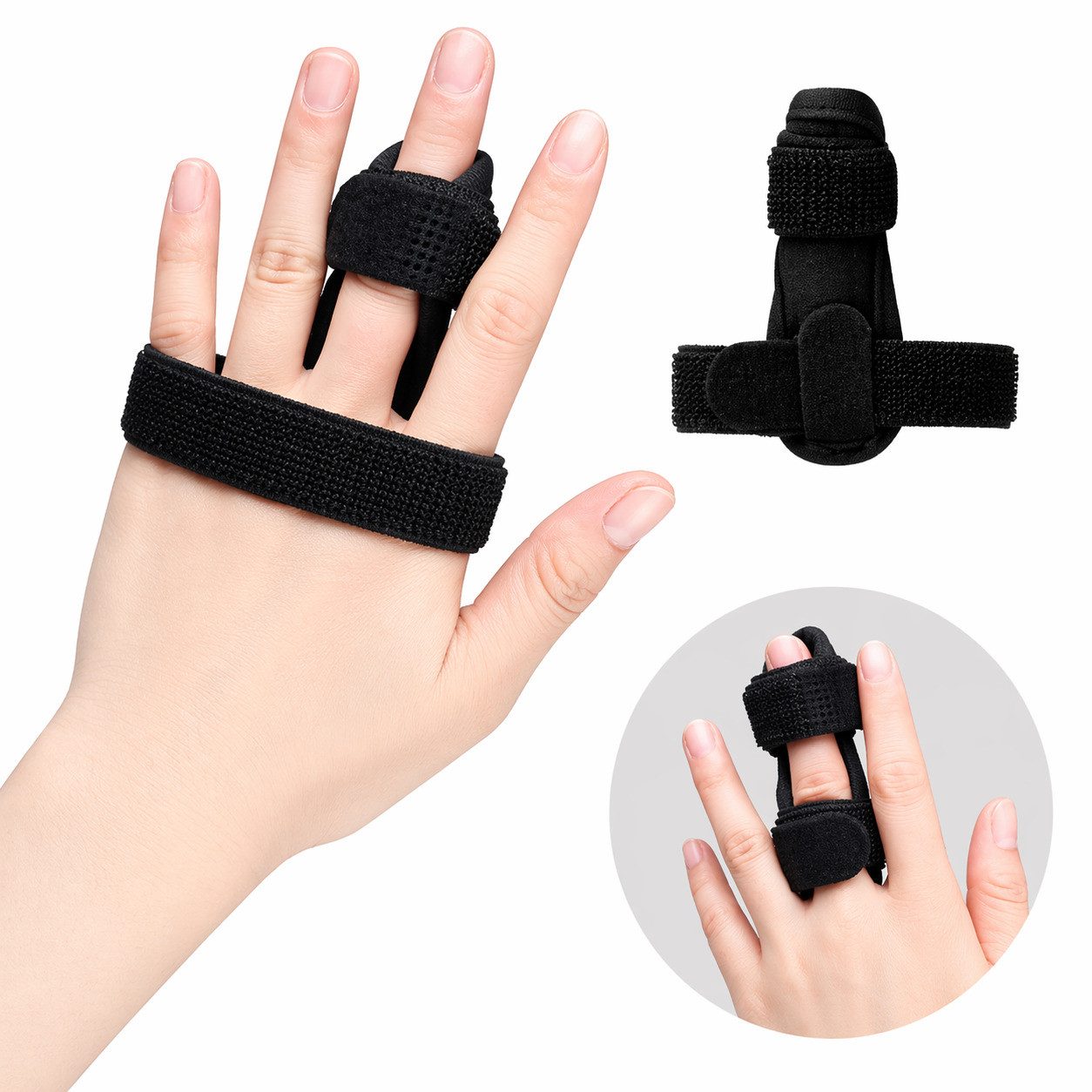 COOL-i ® Handbandage Fingerbandage mit Alu Schiene 2er Set, verstellbar, atmungsaktiv, Fingerstütze für Alltag & Sport