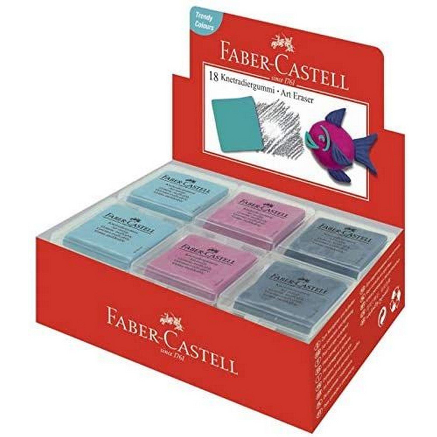 Faber-Castell 188121 Weißer Radiergummi Aus Kunststoff – 1 Stück, Klein & Zuverlässig