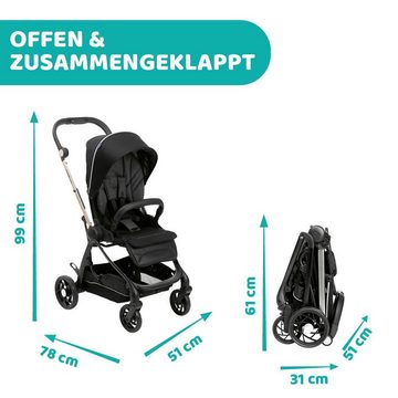 Chicco Kombi-Kinderwagen Kinderwagen One4ever, pirate black, mit zwei Sitzen