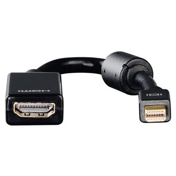 Hama Mini Displayport zu HDMI Adapter-Kabel 4K Video-Adapter Mini Displayport, 1 cm, mini DP auf HDMI-Buchse, vergoldet, Ferritkern, Ultra HD UHD 4K