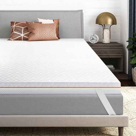 Topper Topper 90/140/160/180x200cm, BedStory, 7.5 cm hoch, Doppelschichtiger Gel-Bambus-Kohle-Memory-Schaumstoff Topper, Boxspringgeeignet, Atmungsaktiv, Ergonomisch, Hypoallergen