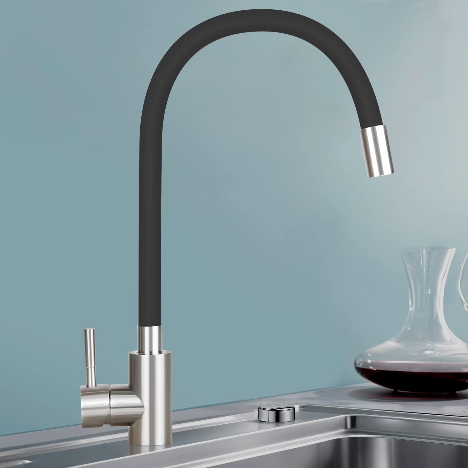 Nettlife Küchenarmatur Hochdruck Wasserhahn Küche Flexibler Edelstahl Spült günstig online kaufen