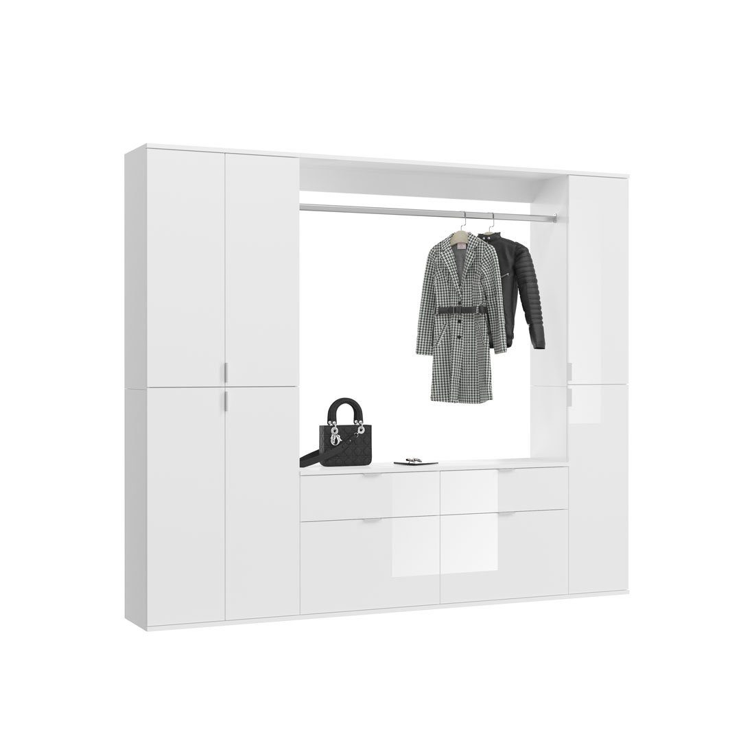 Garderoben-Set  Projekt X ¦ weiß ¦ Maße (cm): B: 212 H: 193 T: 34.0 Gardero günstig online kaufen