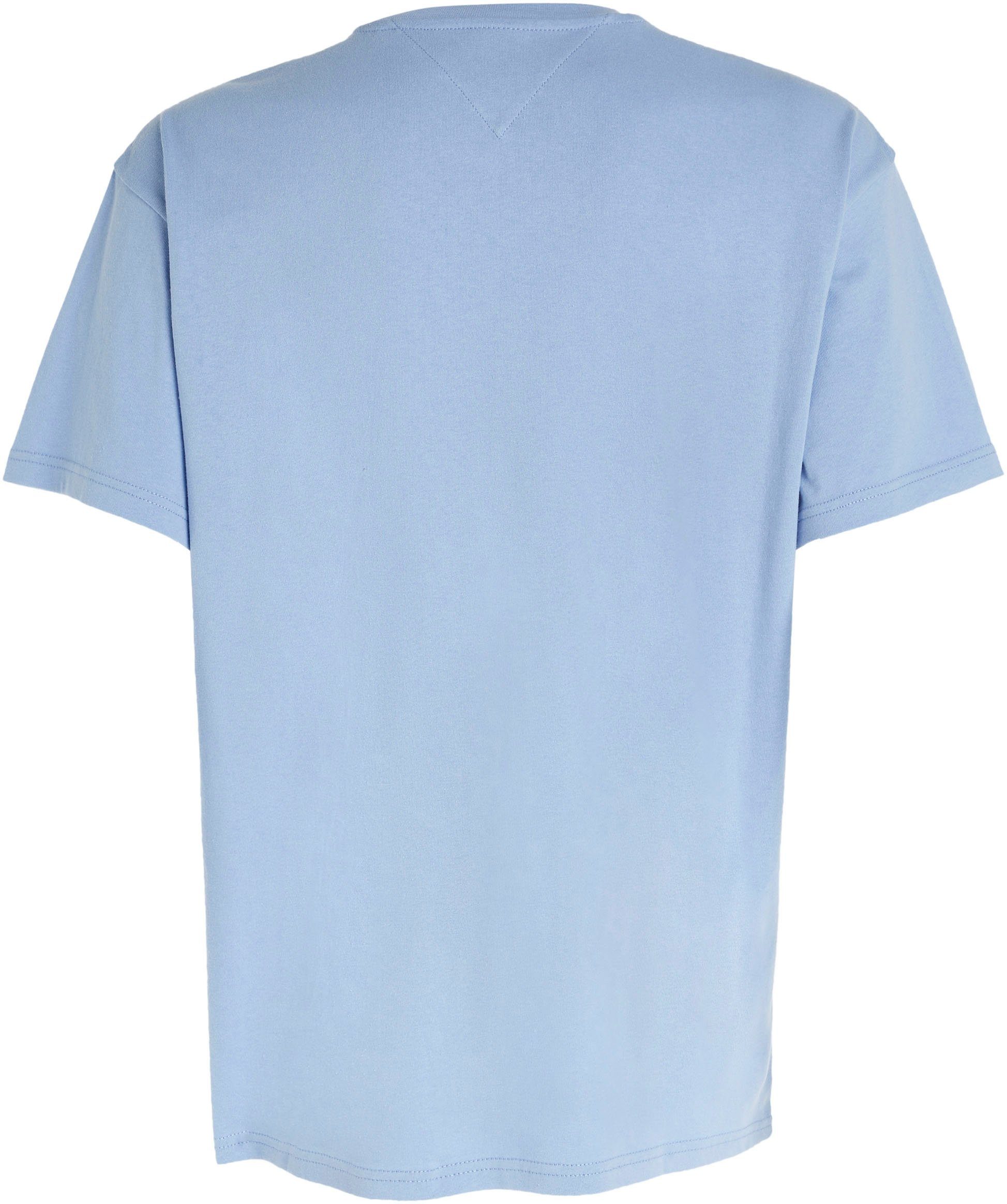 TEE Blue T-Shirt TJM VARSITY Tommy LOGO RLXD Logodruck Pearly mit Jeans