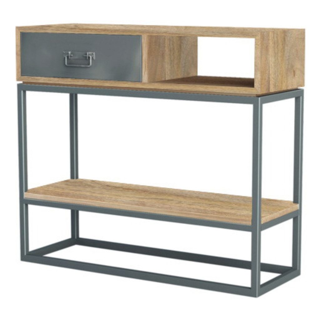 WOLF MÖBEL Konsole (100x35x90), NEPTUN Konsole mit 1 Schublade / 2 Ablagen