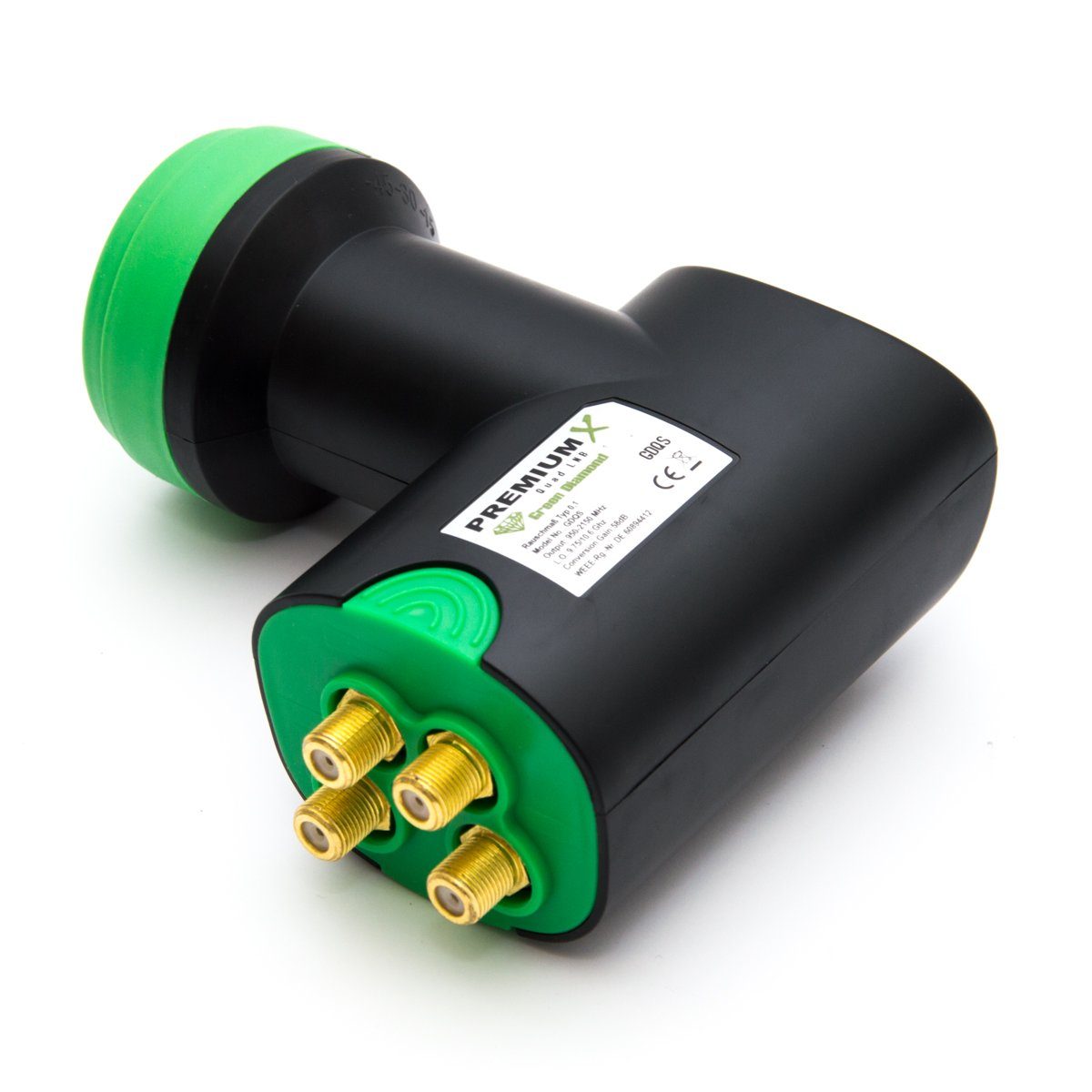 fuba Fuba Alu Anthrazit DAA 780 A Green Diamond Quad LNB GDQS 4K UHD SAT-Antenne