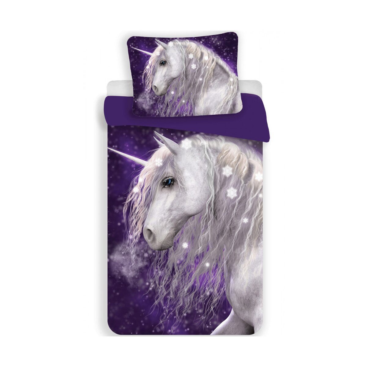 einhorn Kinderbettwäsche Einhorn Purple Bettwäsche 140x200cm