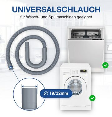 VIOKS Ablaufschlauch Schlauch 19/22mmØ, 3,5m mit Haltebogen für Waschmaschine Geschirrspüler