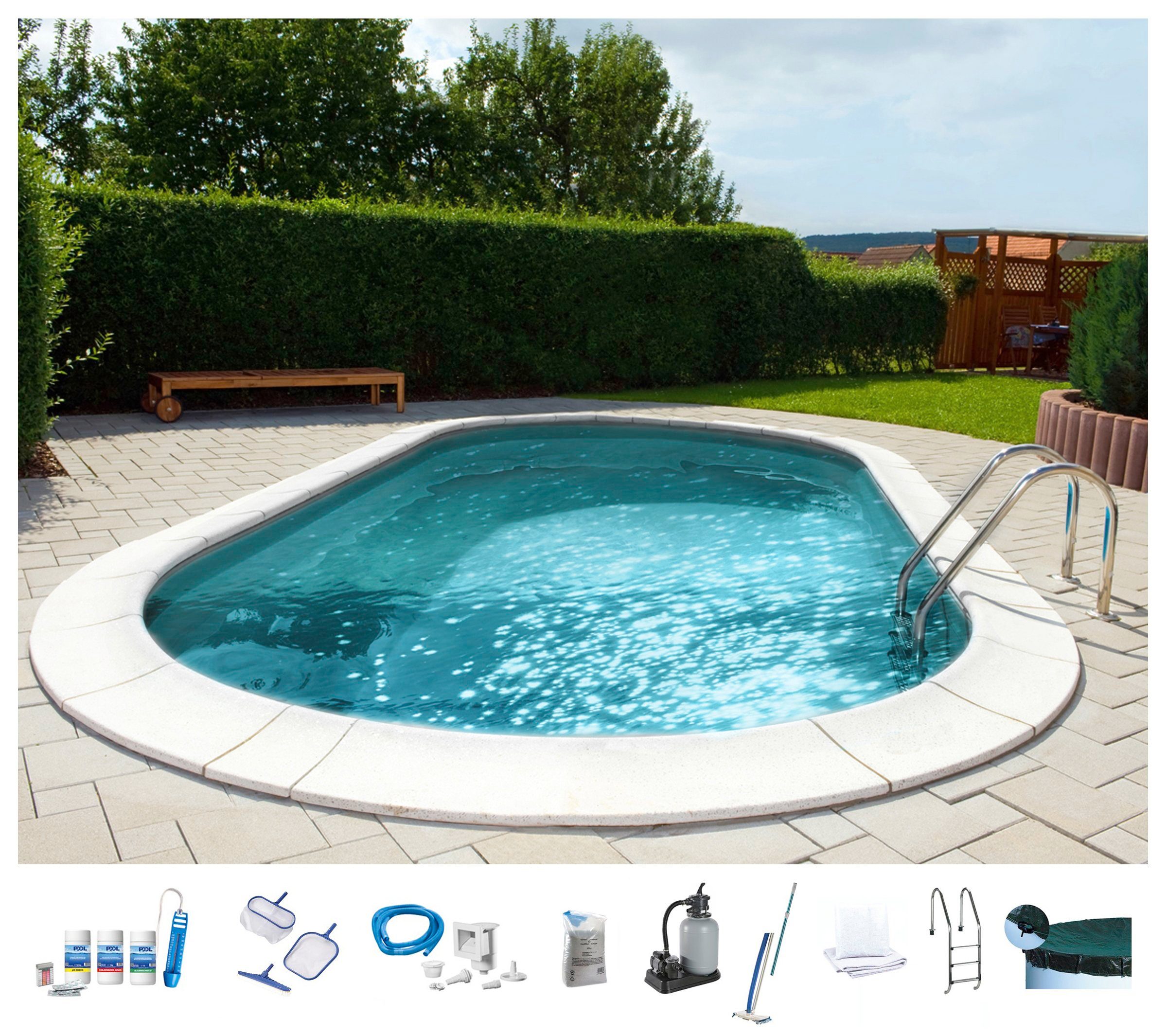 Ovalpool PREMIUM mit grauer Innenfolie