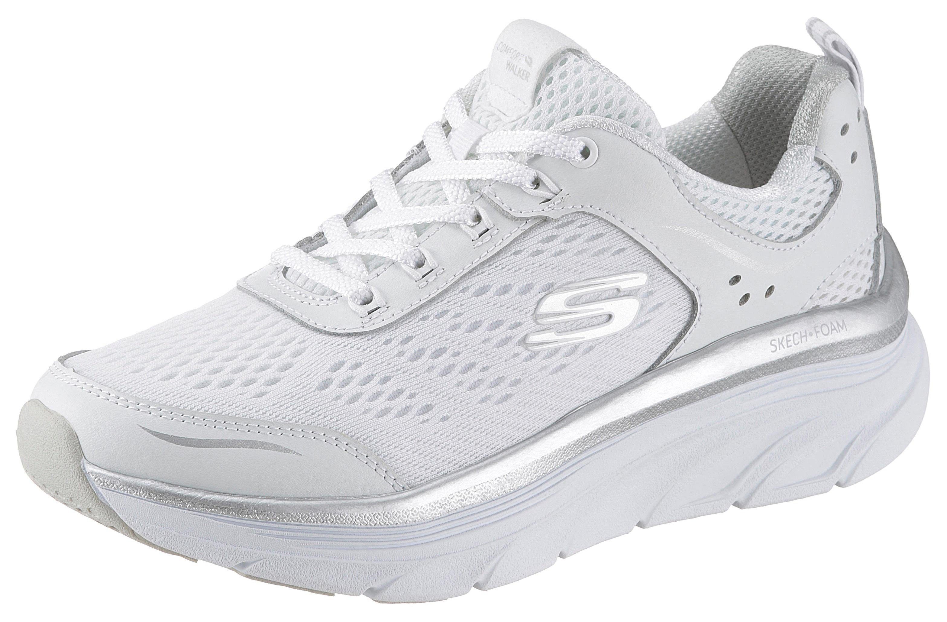 Skechers D´Lux Walker Sneaker mit Relaxed Fit-Ausstattung weiß-silberfarben