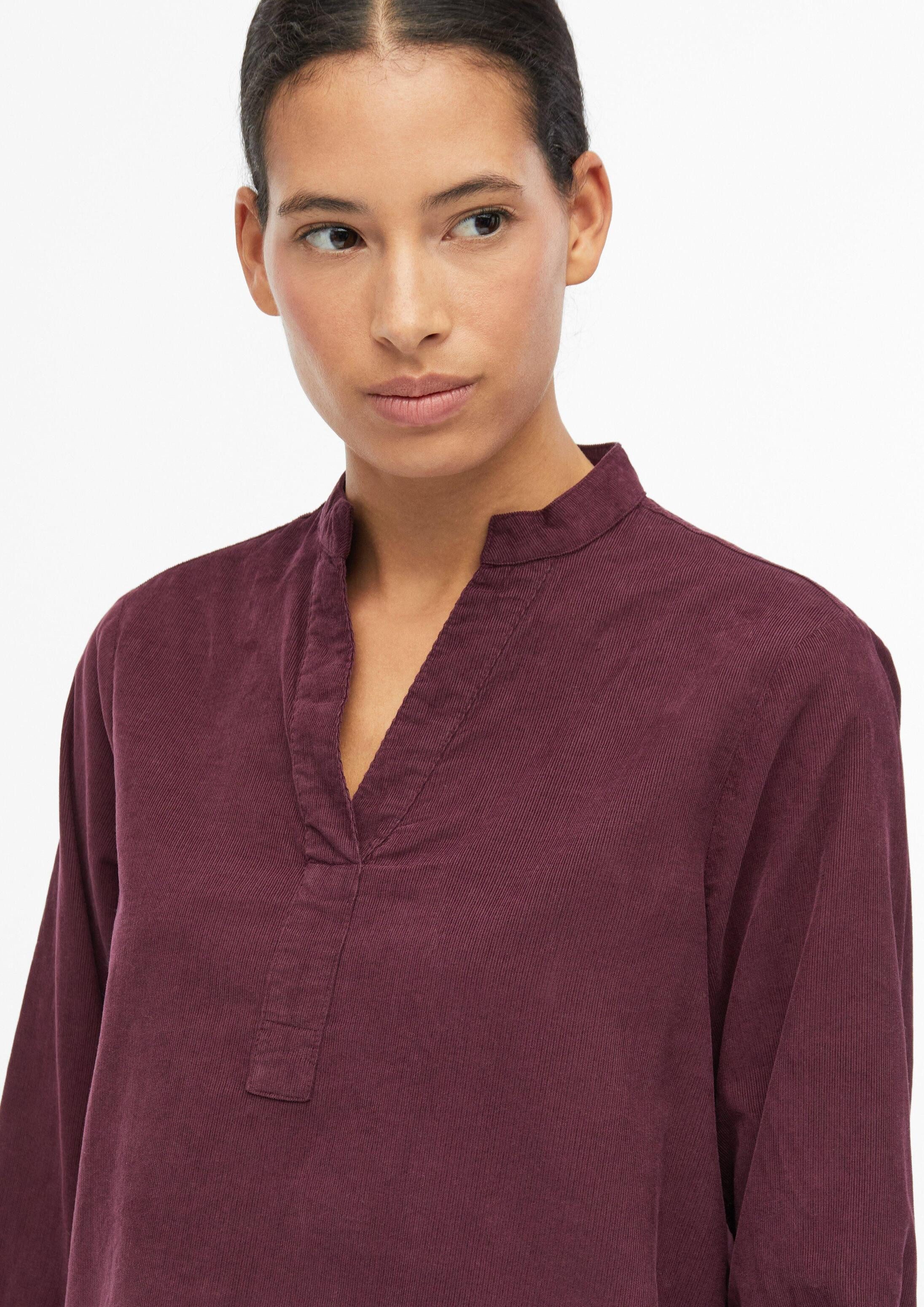 s.Oliver Langarmbluse Bluse Feincord-Bluse mit Stehkragen – Bild 4 von 5