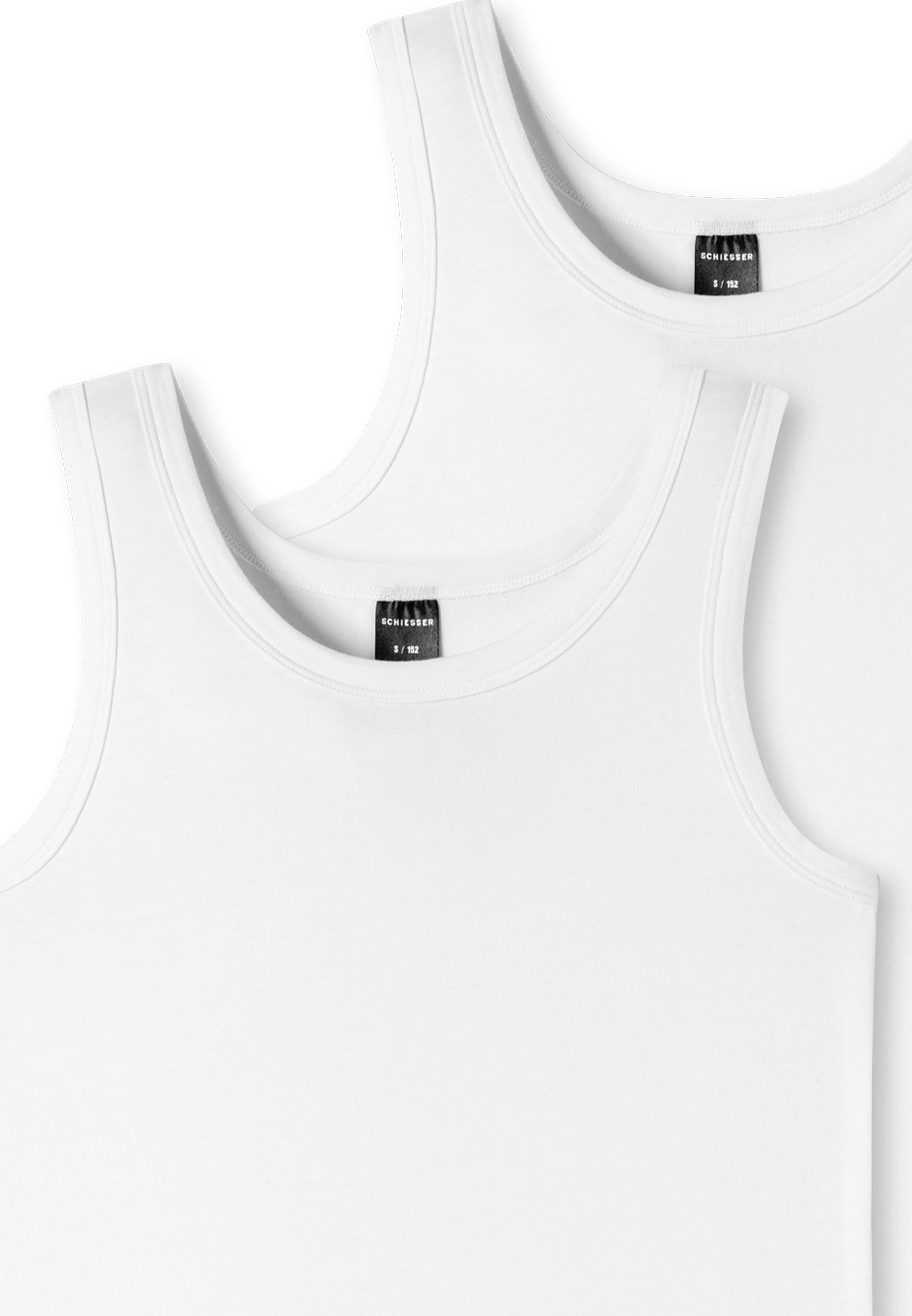 Schiesser Unterhemd 6er Pack Teens Boys 95/5 Cotton (Spar-Set, 6-St) Unterhemd / Tanktop - Baumwolle - Runder Halsausschnitt