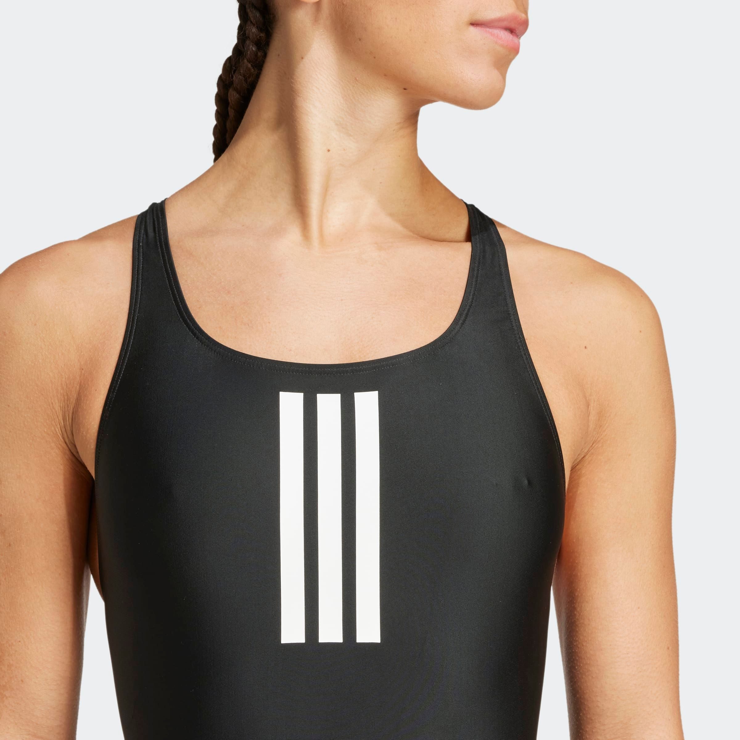 adidas Performance Badeanzug 3-STREIFEN V-BACK (1-St) sportlicher Schnitt, stretchiges, chlorresistentes Material