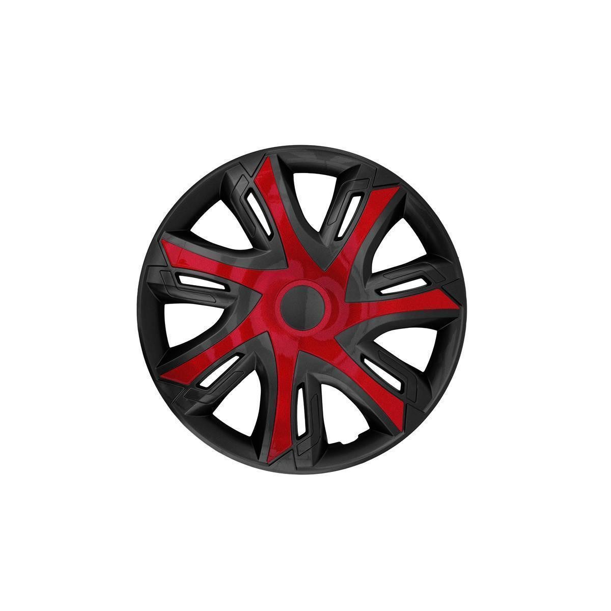 NRM Radkappe N-Power BICOLOR 14 Zoll in Rot/Schwarz, 14 in Zoll, (4-St) Radzierblenden für Stahlfelgen Zweifarbige Radkappen Satz 4er Set 14"
