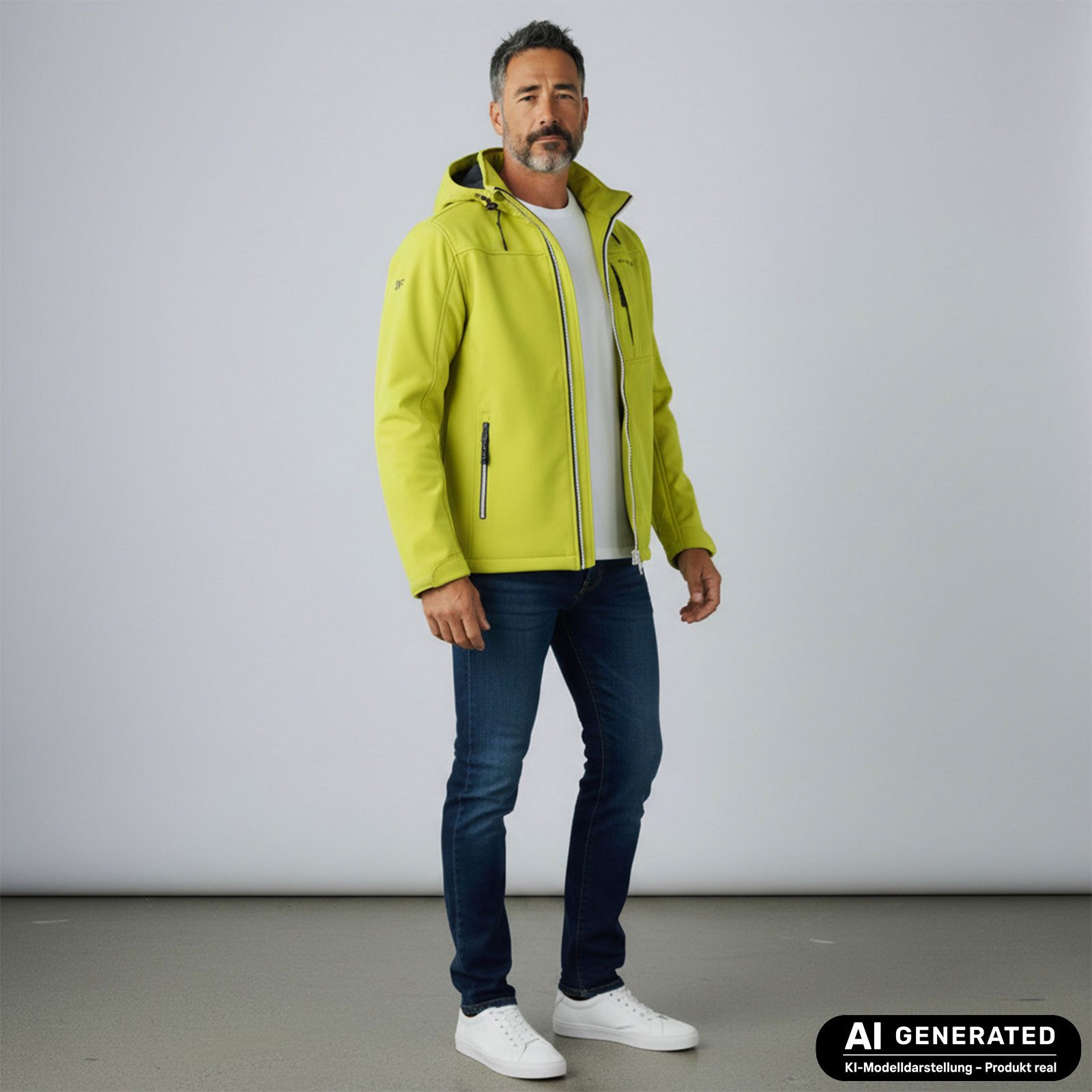 Dry Fashion Softshelljacke Amrum Herren Jacke Softshell Fleece-Innenfutter - Outdoor-Jacke Modern Atmungsaktiv, Wind- & wasserabweisend, 2-Wege-Reißverschluss, Taschen