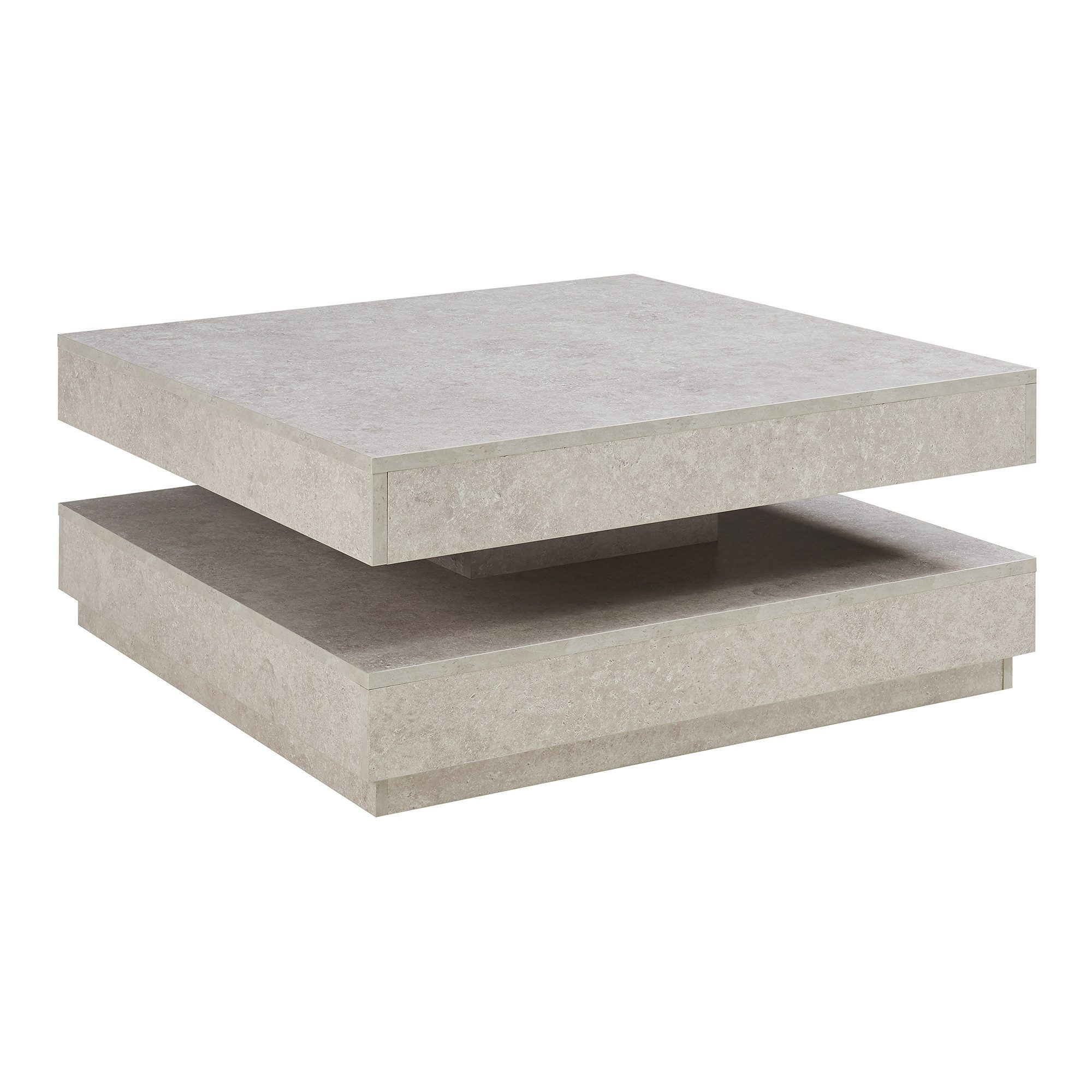 en.casa Couchtisch, »Florenz« quadratisch 76 x 76 x 38 cm Betonoptik, hell günstig online kaufen