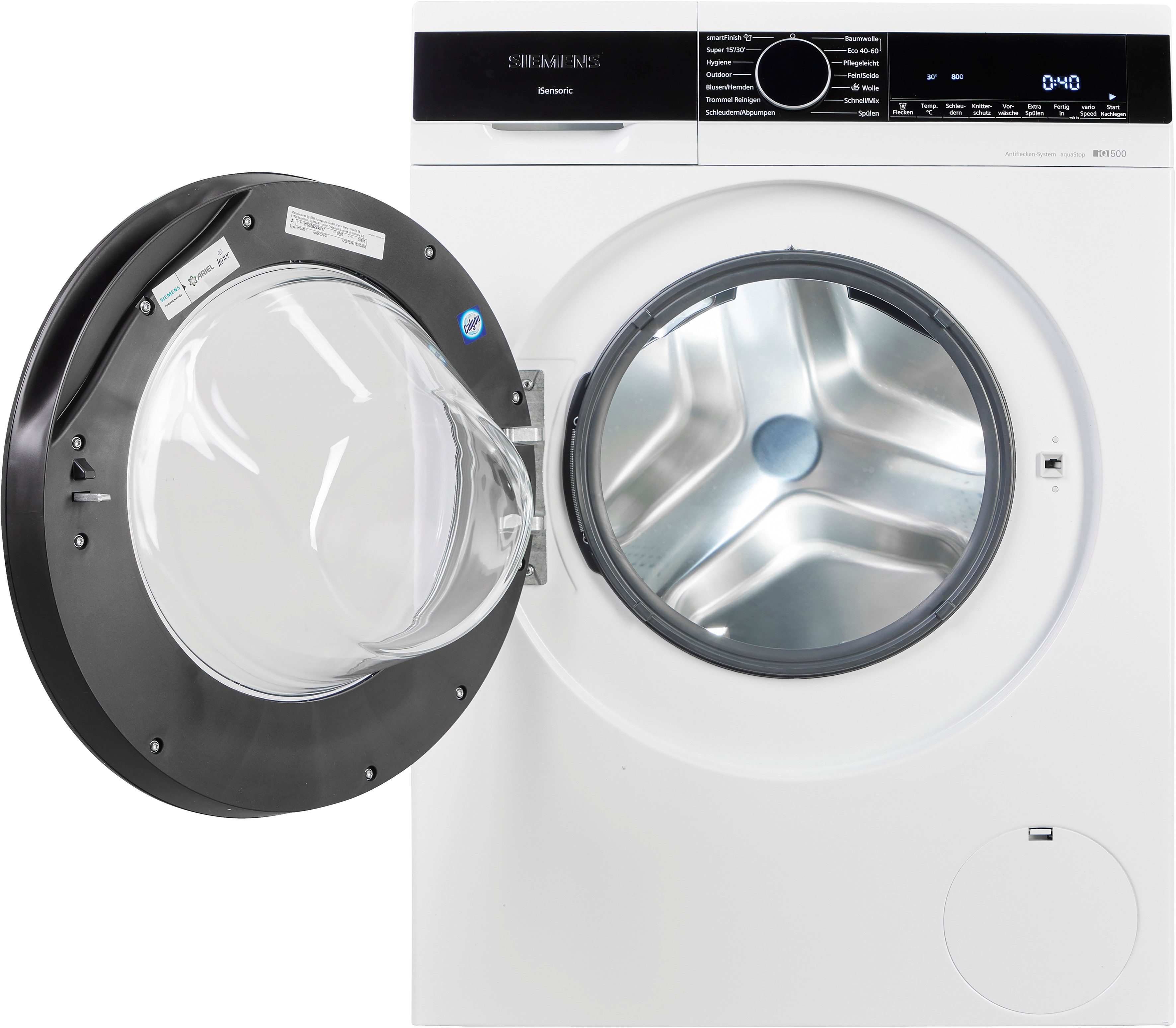 SIEMENS Waschmaschine iQ500 WG56G2Z41, 10 kg, 1600 U/min, Knitter-Programm smartFinish, Antiflecken-System, Outdoor-Programm – Bild 4 von 5