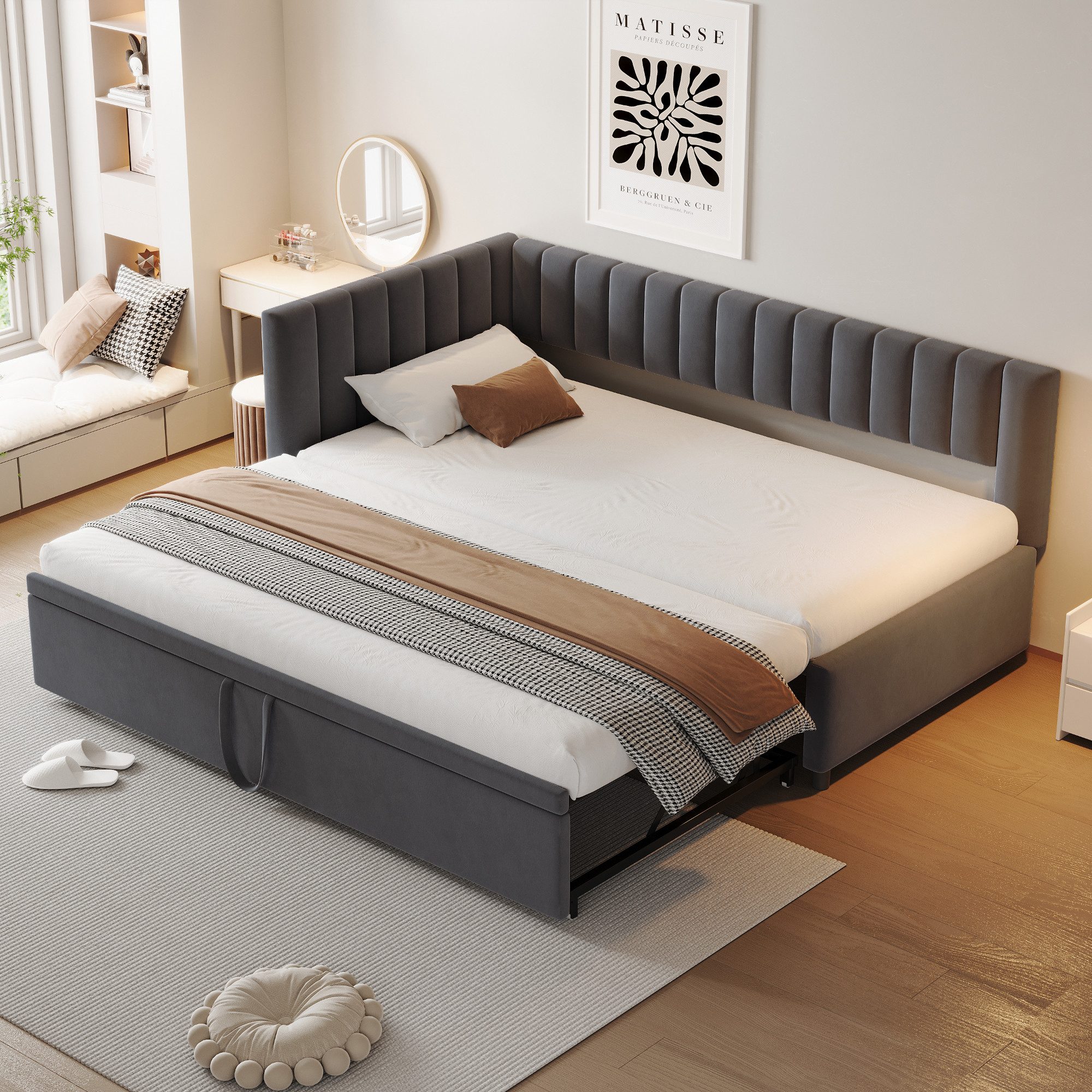 OKWISH Schlafsofa Polsterbett Kinderbett Bett Funktionsbett günstig online kaufen