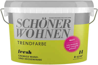 SCHÖNER WOHNEN-Kollektion Wand- und Deckenfarbe »Trendfarbe«, 1 Liter, Fresh, hochdeckende Wandfarbe - für Allergiker geeignet