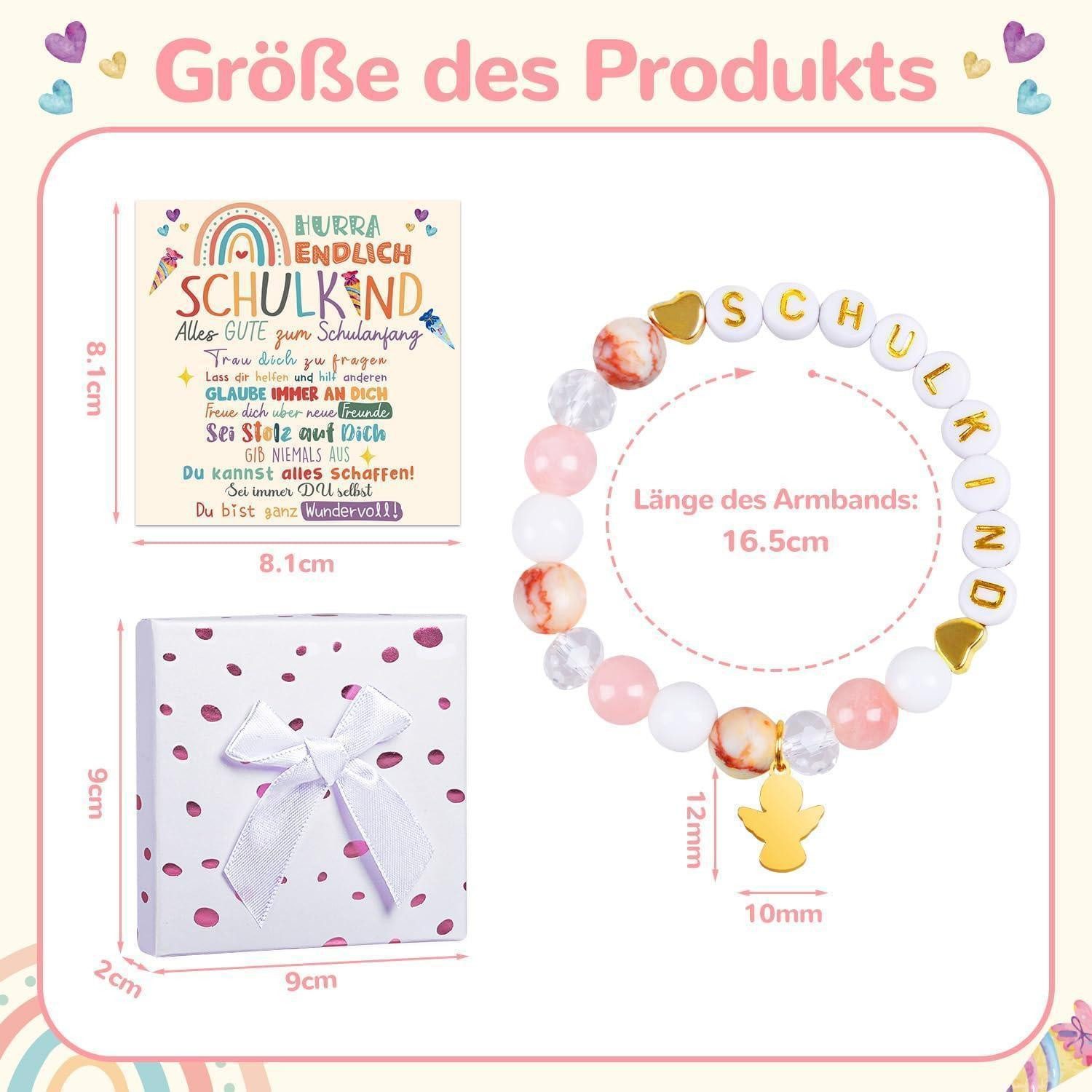 LuxusKollektion Armband Einschulung Geschenk Mädchen Schutzengel Ärmbänder 2024 Schulkind