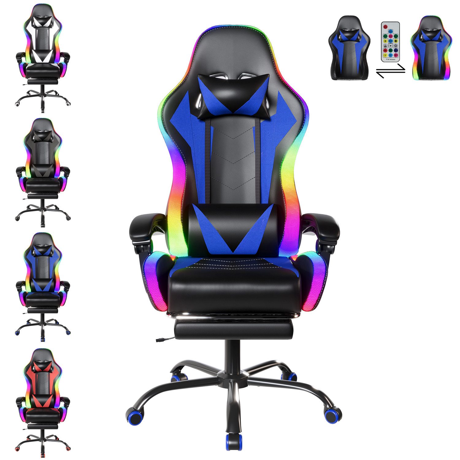 HOMALL Gaming-Stuhl LED Massage Bürostuhl mit günstig online kaufen