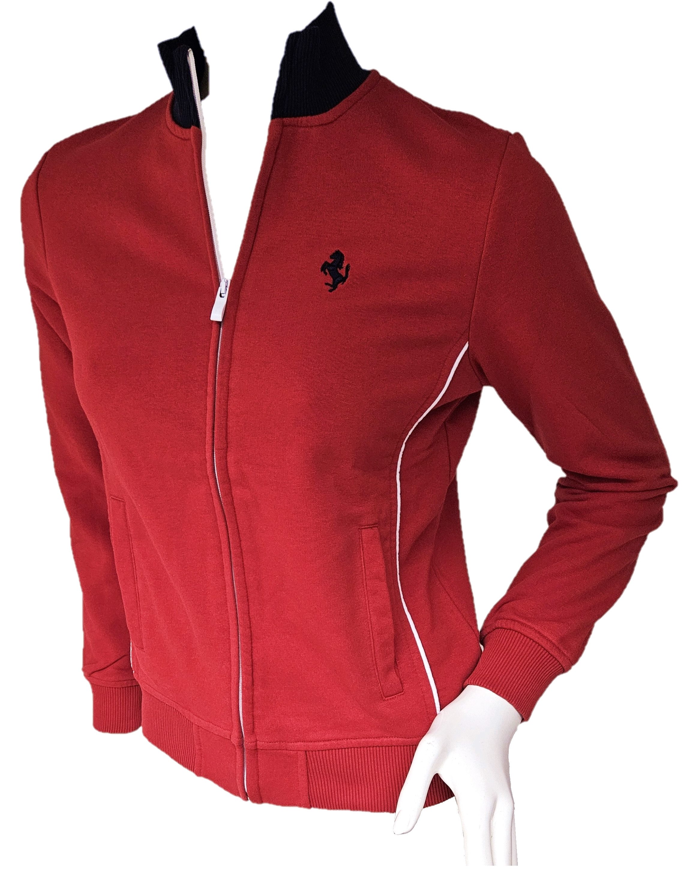 Ferrari Sweatjacke Offiziell Damen Full Zip 60er America Red Retro Motorsport im sportlichem Design