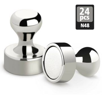 Homewit Magnet 24 Stück Neodym Magnete Stark Extrem Stark Edelstahl Kegelmagnete, für Magnettafeln, Kühlschränke usw.