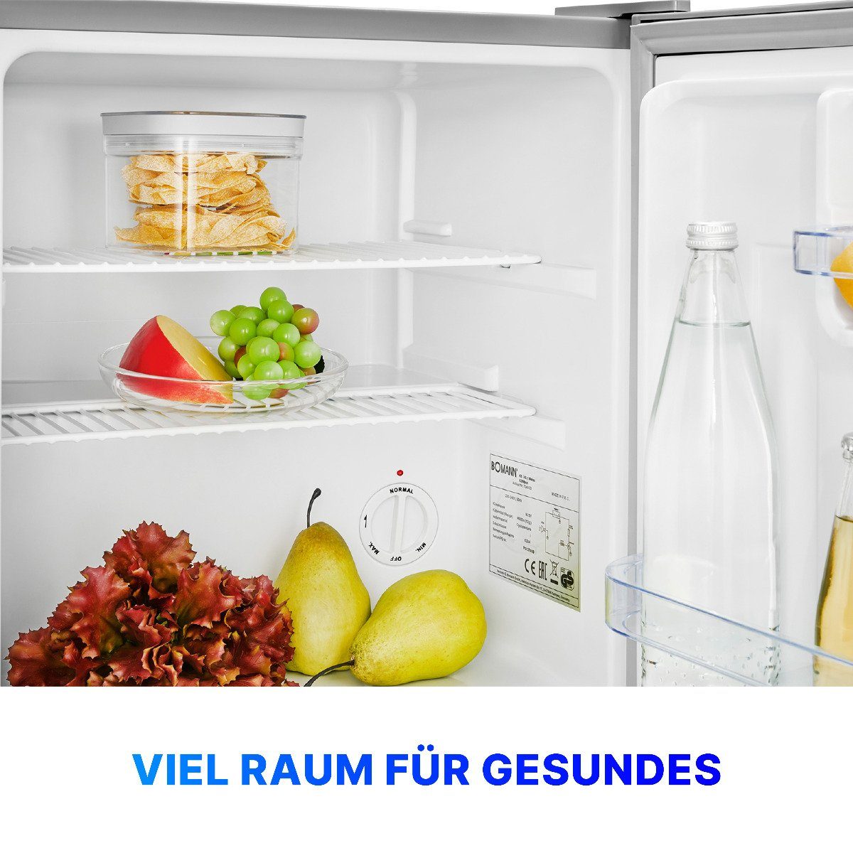 BOMANN Kühlschrank KB 7346, 51 cm hoch, 45 cm breit, Mini Kühlschrank 42 Liter, Kühlbox klein und leise