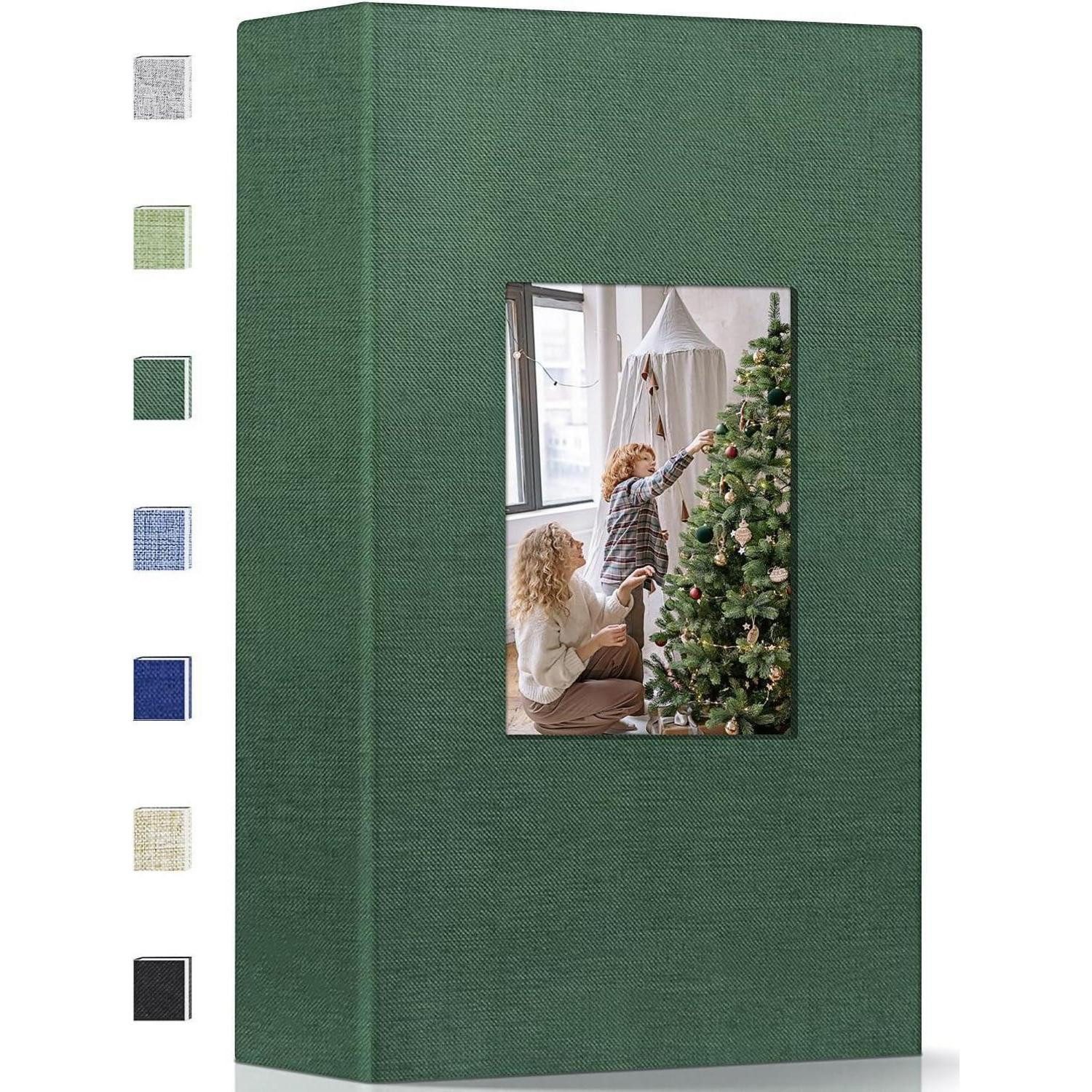 LuxusKollektion Einsteck-Fotoalbum Fotoalbum 10x15cm 300 Einstecktaschen 300Fotos Dunkelgrün