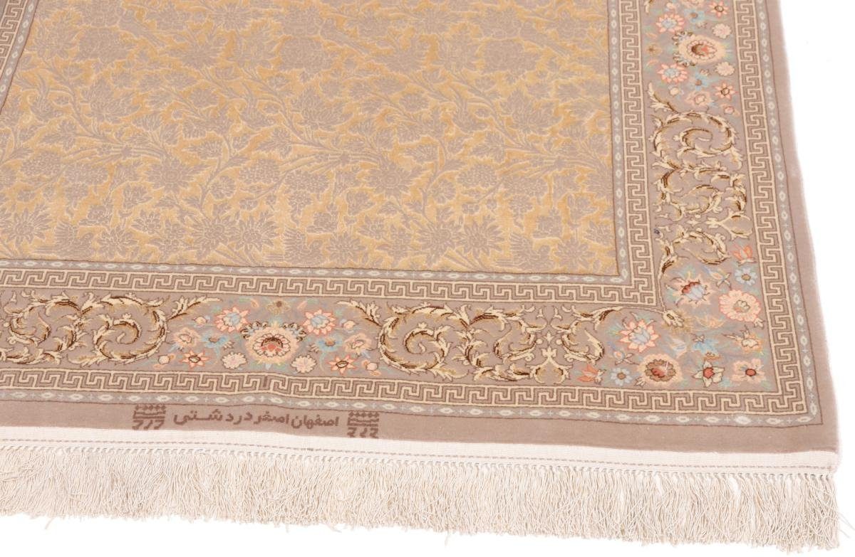 Orientteppich Isfahan Seidenkette rechteckig, 111x167 Handgeknüpfter Nain 8 Orientteppich, Höhe: Trading, mm