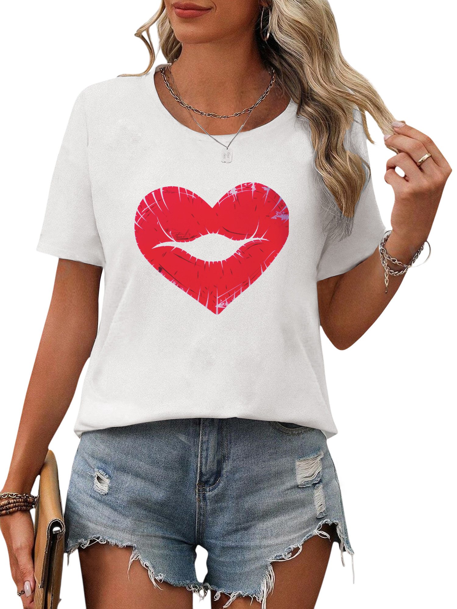 PYL Kurzarmbluse Damen Bequemes Sommer Kurzarmbluse günstig online kaufen