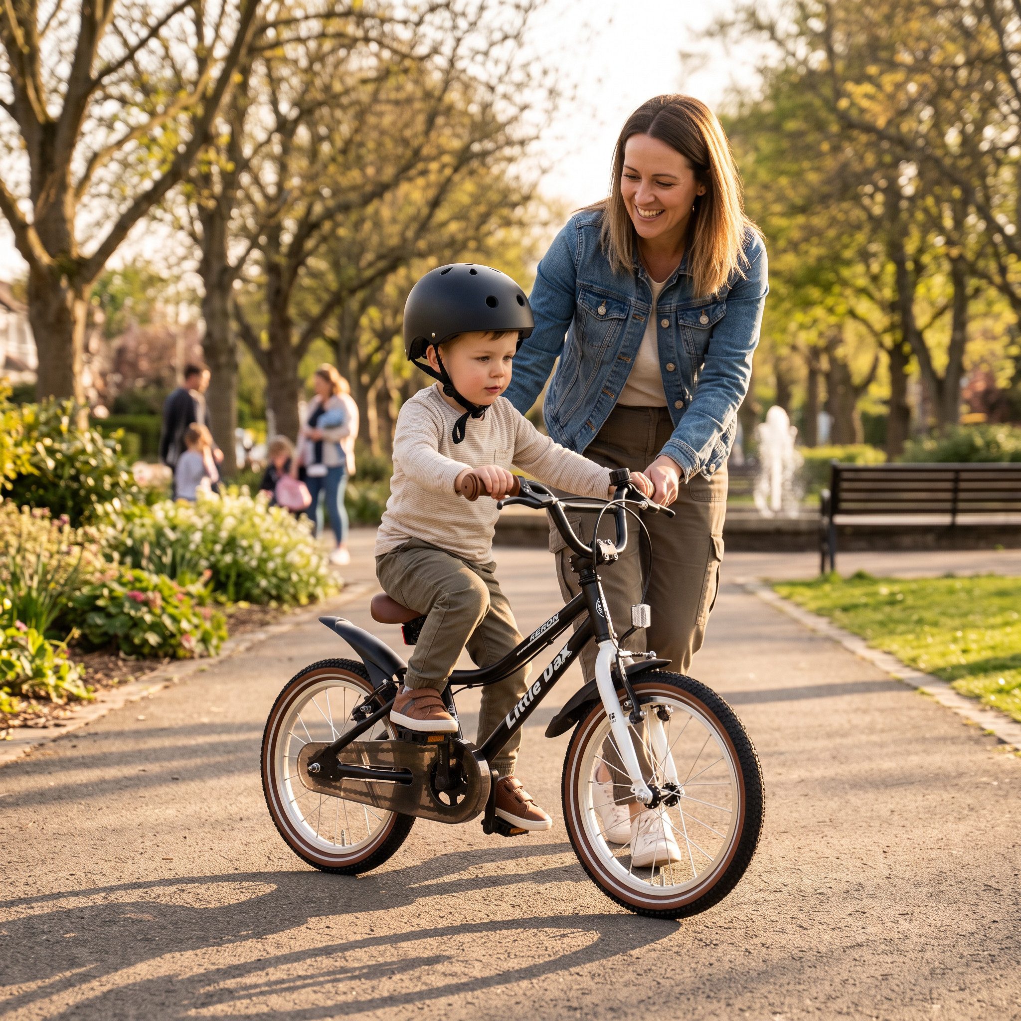 Bachtenkirch Kinderfahrrad 16 Zoll Schwarz Fahrrad für Kinder Junge Mädchen, Schrittlänge: ab 46 cm, Sattelhöhe: 49–56 cm, Gewicht: 7,5 kg