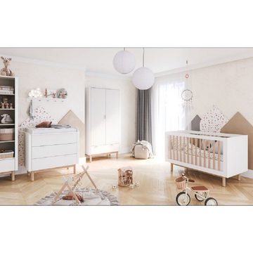 ROOMSTAR Babybett SYDNEY 140x70cm, Champagner/natur oder Weiss/natur, umbaubar