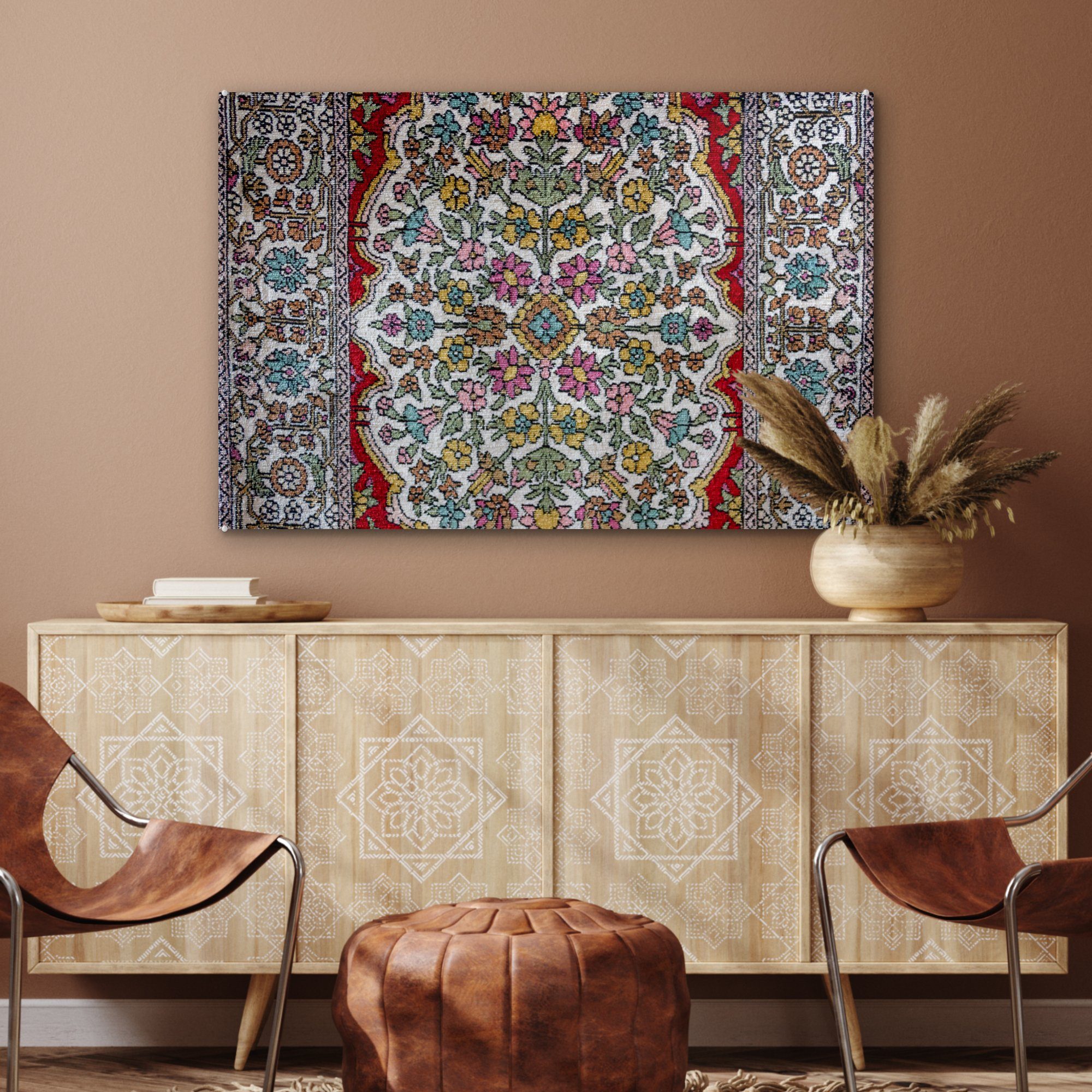 Farben, Persische Acrylglasbild (1 St), - - MuchoWow Teppiche - Muster Acrylglasbilder & Schlafzimmer Wohnzimmer Teppiche