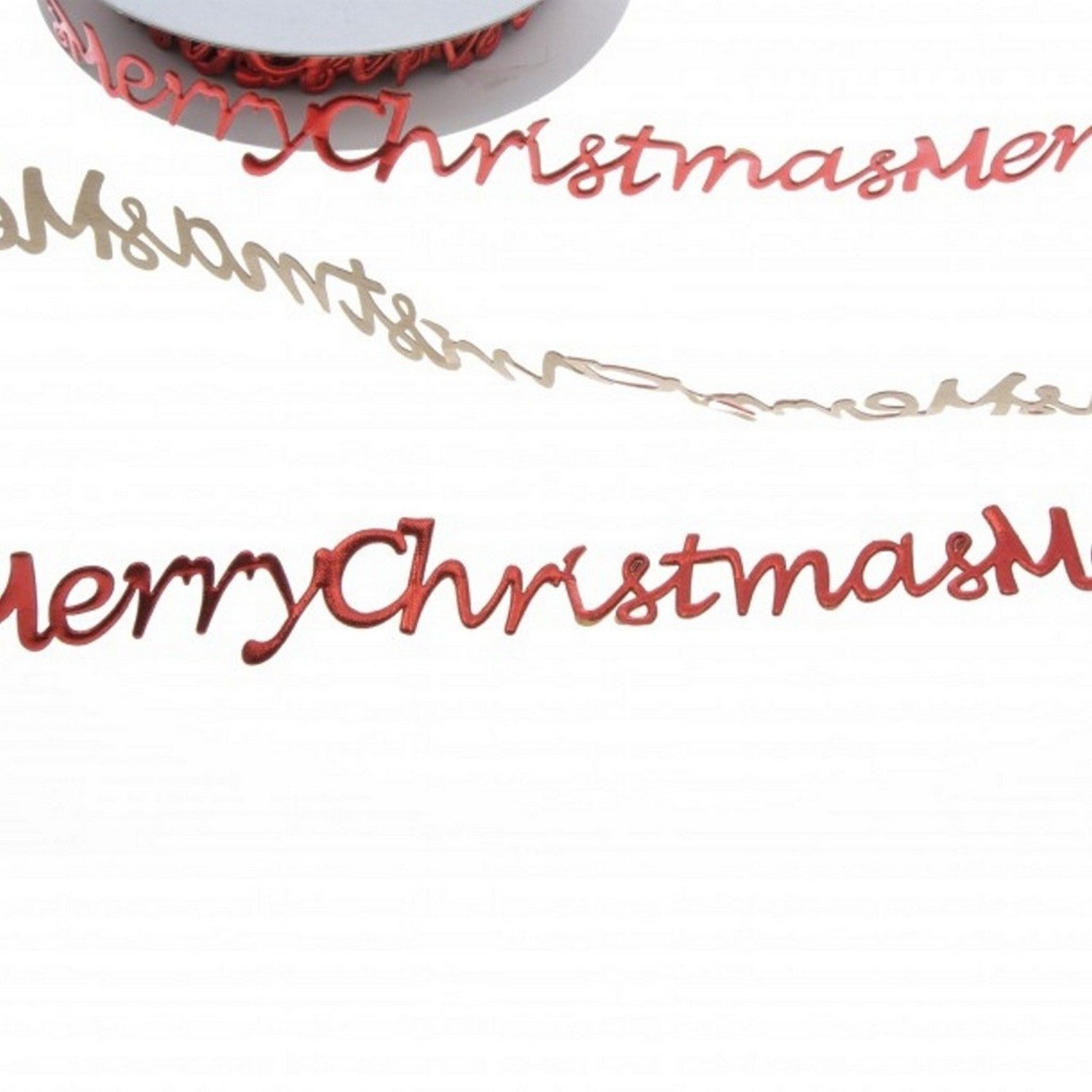 Deko AS Bastelband Selbstklebende Bordüre 'Merry Christmas' - rot - 25 mm 9m